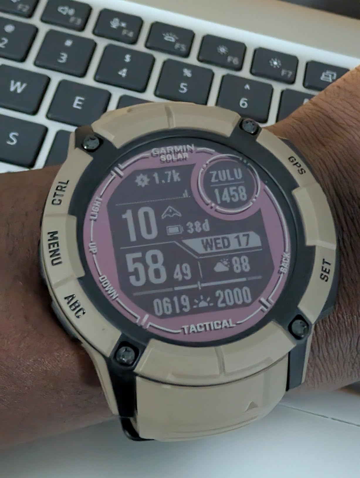 Garmin Instinct 2X Solar - Tactical Edition, Rugged GPS Smartwatch, Built-in Flashlight, Ballistics Calculator, Solar Charging Capability, Coyote Tan customer photo 1