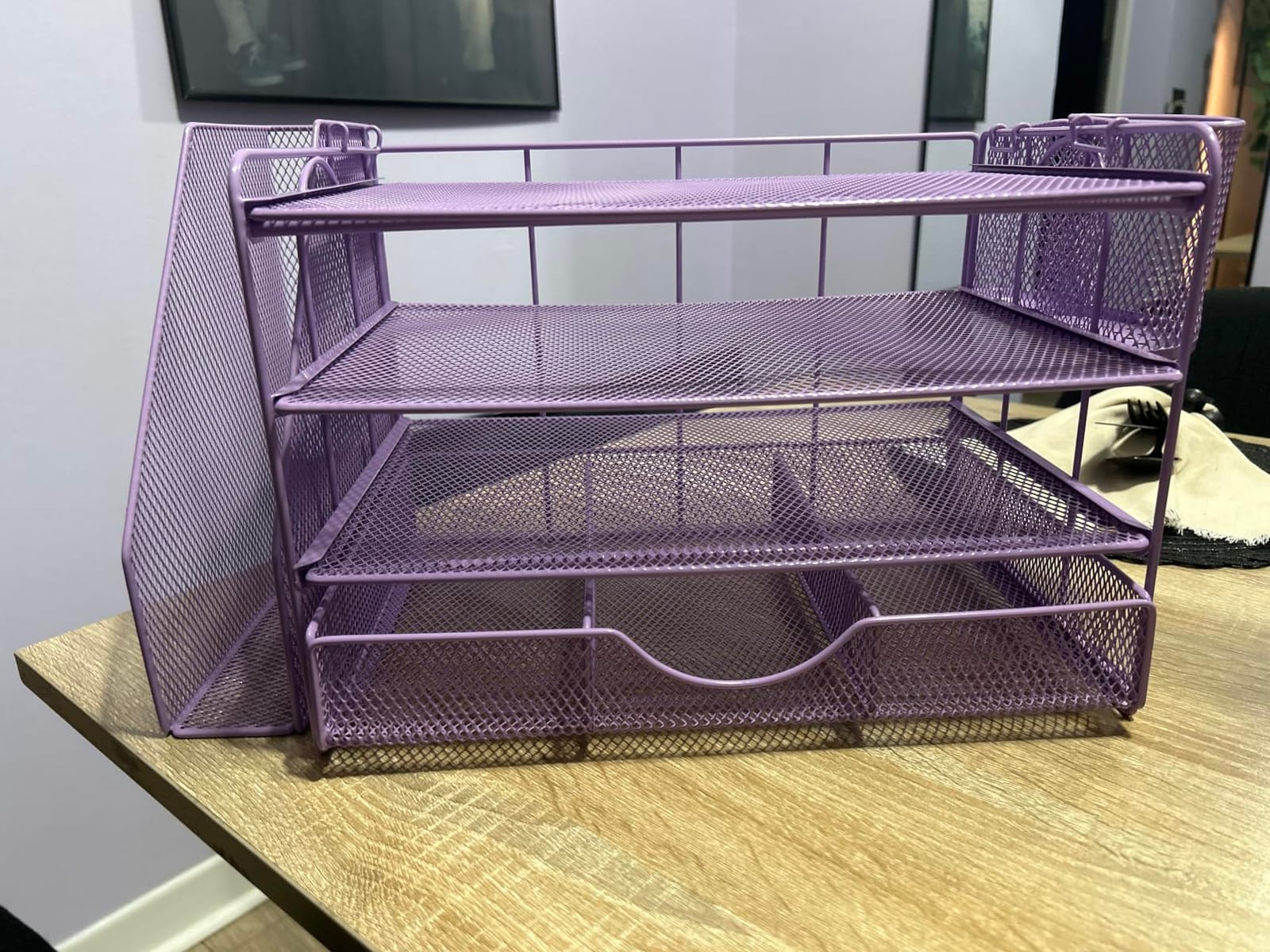 gianotter Desk Organizers and Accessories with File Holder, 4-Tier Desk Accessories & Workspace Organizers with Drawer and 2 Pen Holder, Paper Organizer for Office Supplies (Rose Gold) customer photo 2