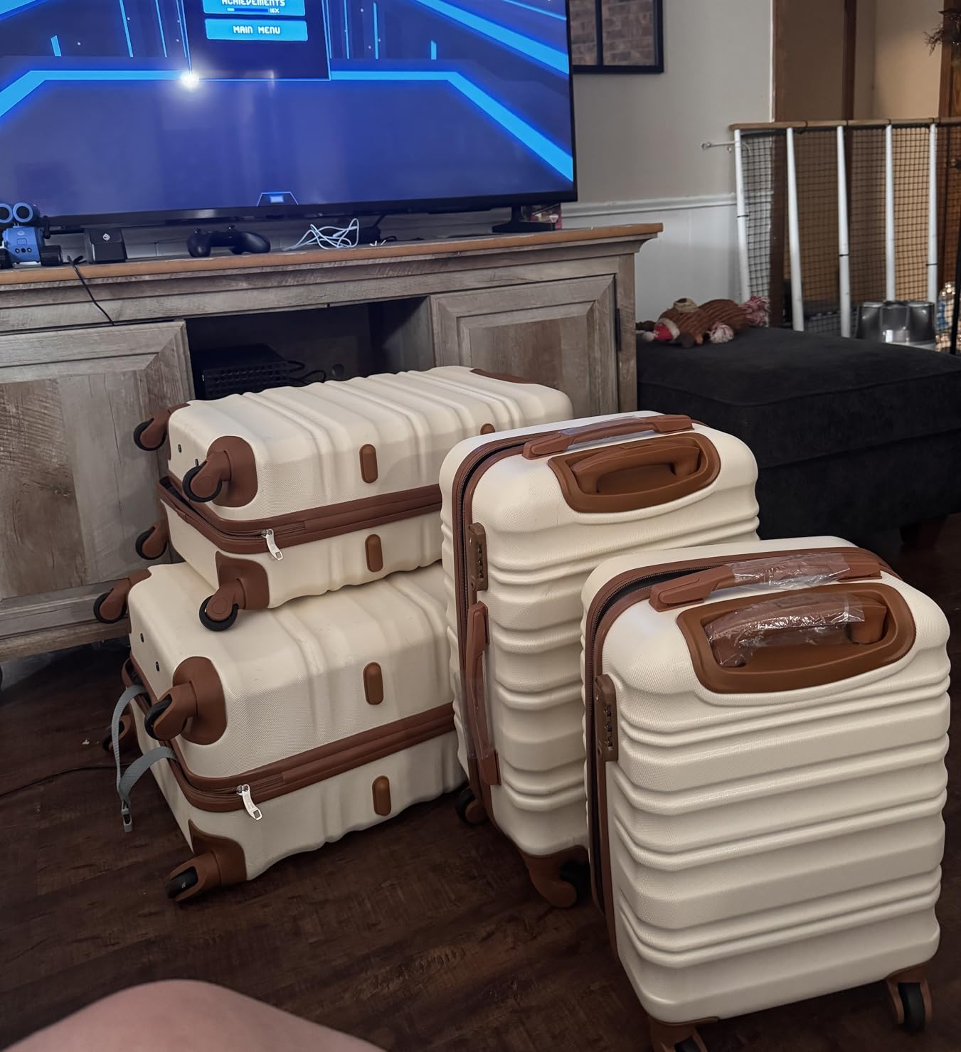 Luggage Set 6 Piece Luggage ABS hardshell TSA Lock Spinner Wheels Luggage Carry on Suitcase (NAVY, 6 piece set) customer photo 2