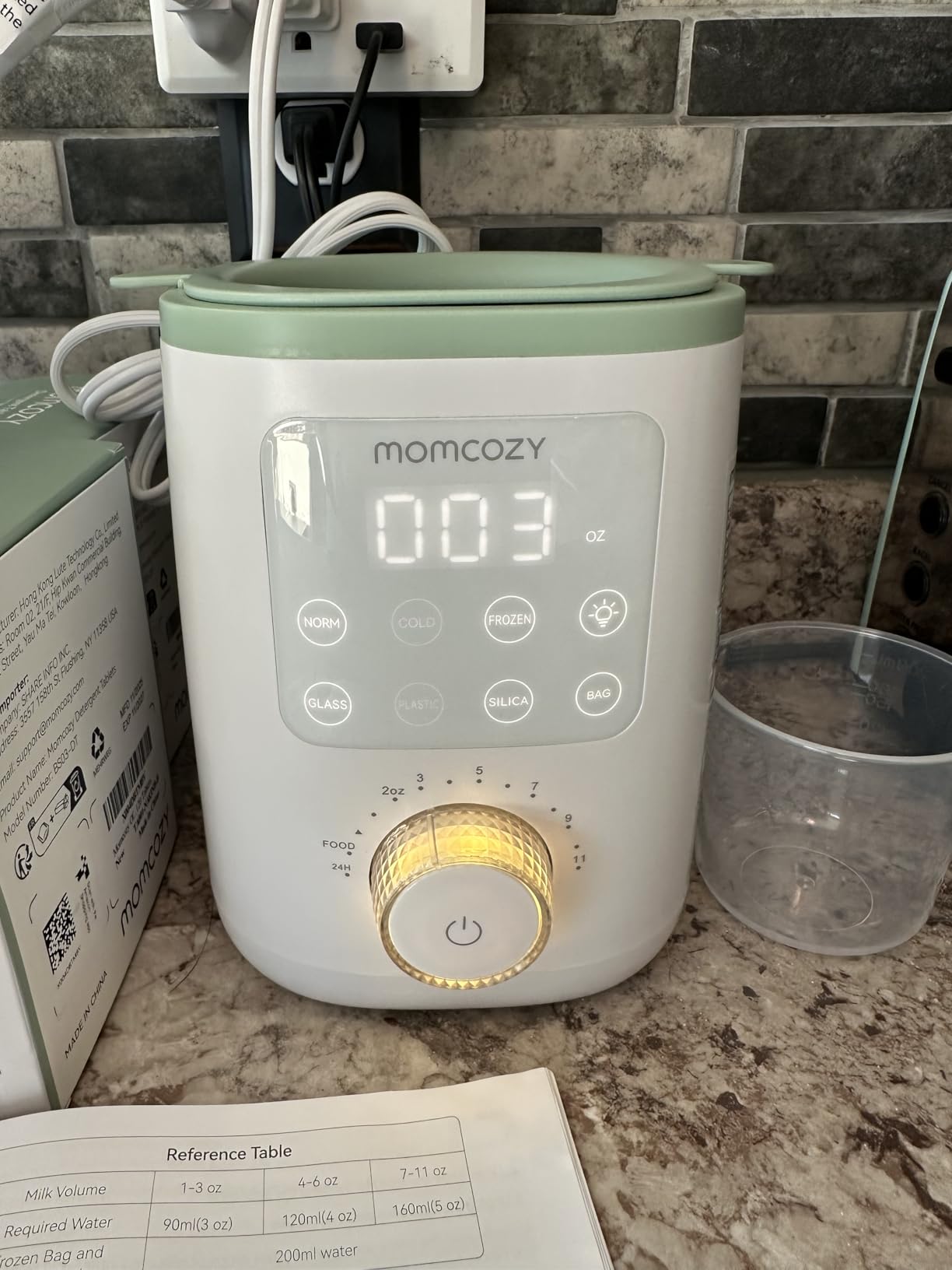 Momcozy Baby Bottle Warmer for Breast Milk, Fullest Nutrients Preserved | Fast & Even Heat, Night Light for Nighttime Breastfeeding, One-Touch Easy Use, Newborn Essentials Supplies Gift for Mom customer photo 1
