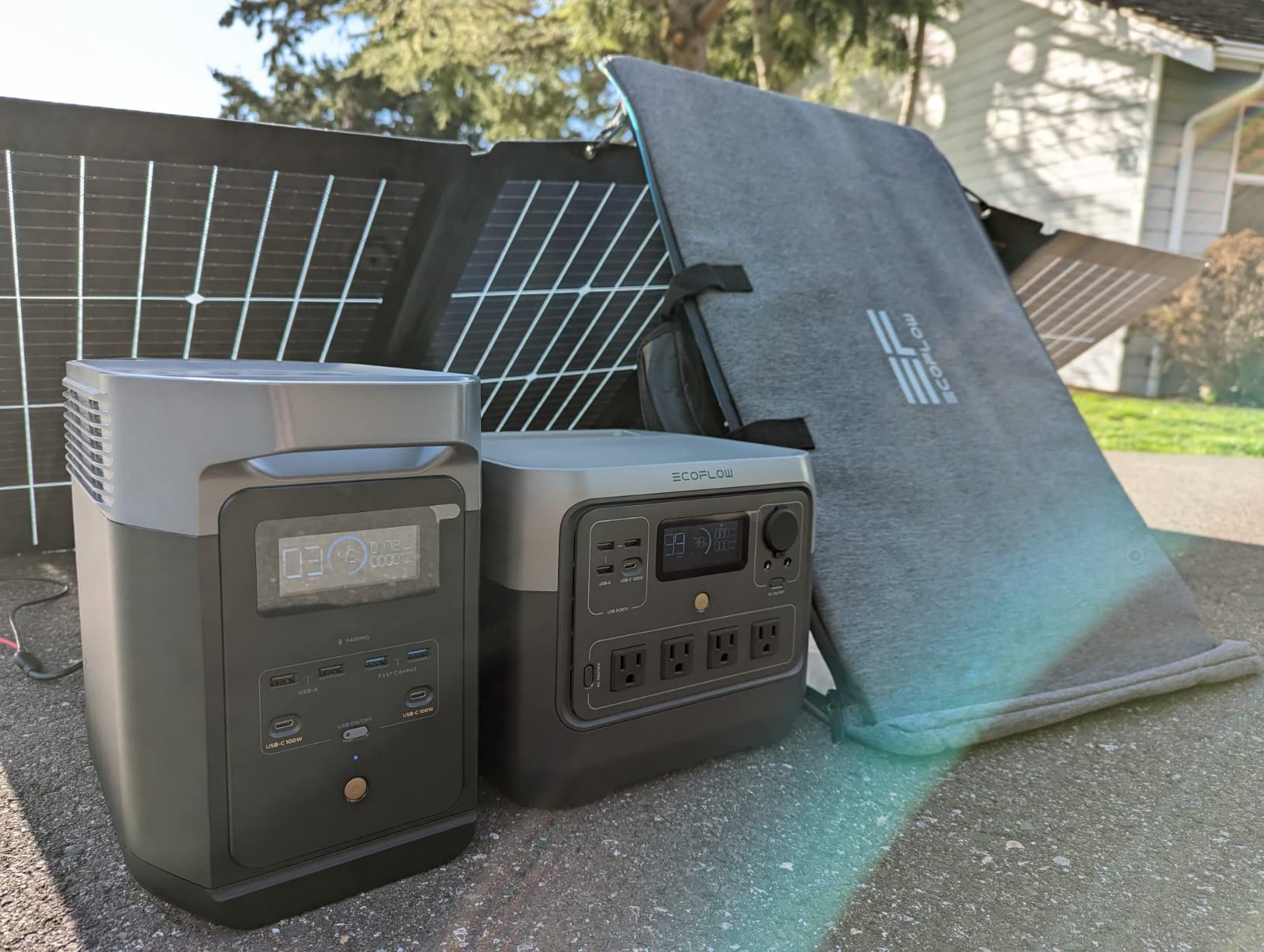 EF ECOFLOW Solar Generator RIVER 2 Pro & 160W Portable Solar Panel, 768Wh, 70 Min Fully Charged, LFP Battery, 4X800W (Up to 1600W) AC Outlets, Portable Power Station for Camping, RV, Home Backup customer photo 1