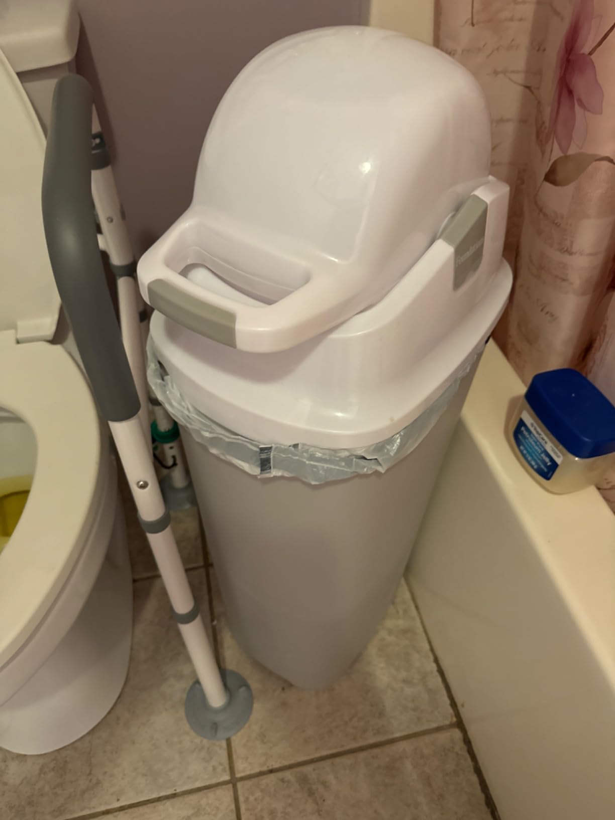 Foundations Tall Diaper Pail with Airtight Lid, Gray | Refill with Any Bags customer photo 1