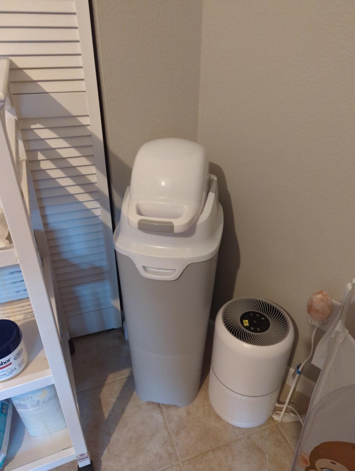 Foundations Tall Diaper Pail with Airtight Lid, Gray | Refill with Any Bags customer photo 2