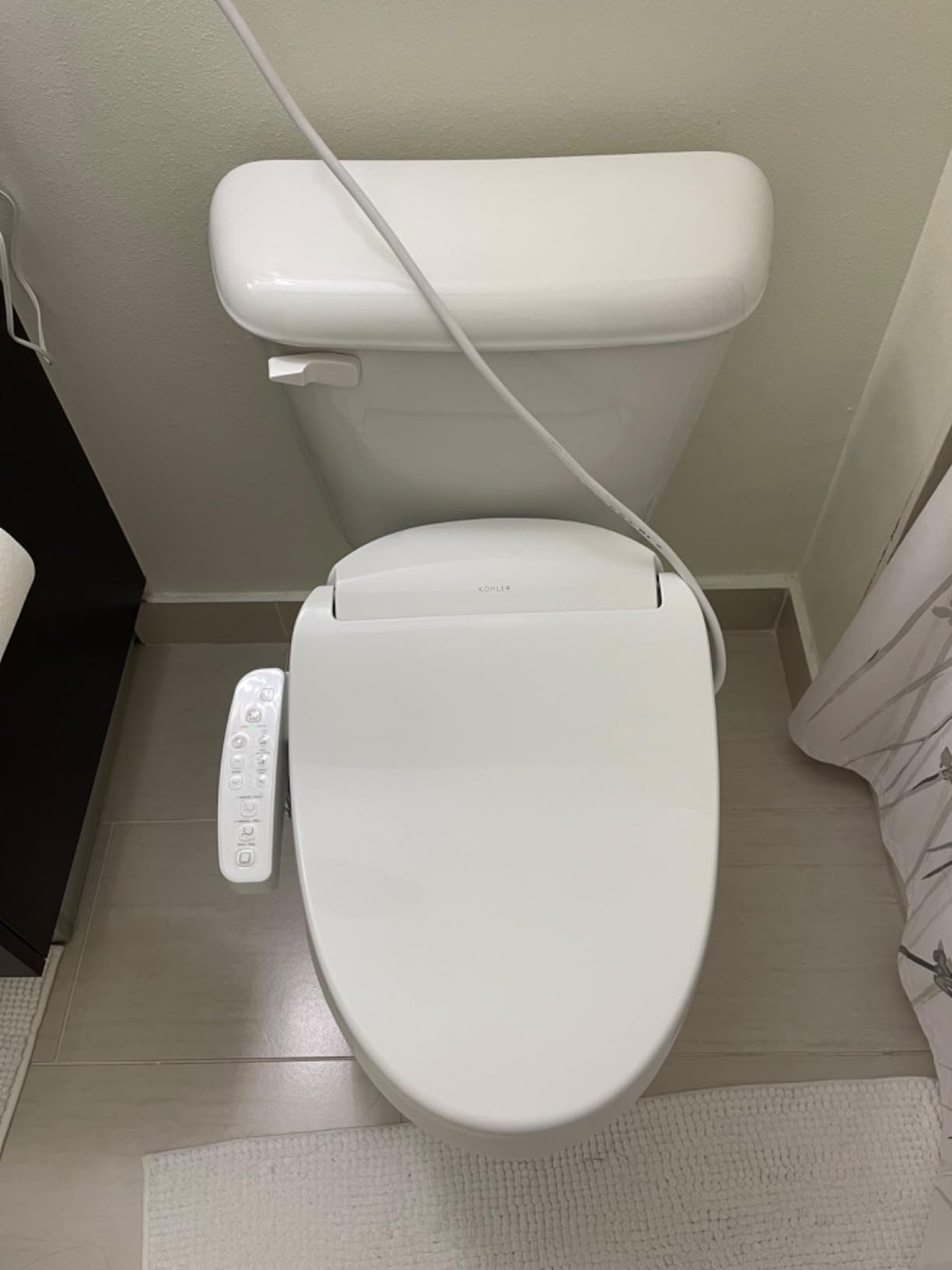Kohler PureWash E580 Elongated Bidet Toilet Seat, White, Quiet-Close Lid Prevents Slamming, Self-Cleaning Wand, Adjustable Water Pressure with Multiple Cleansing Options customer photo 1