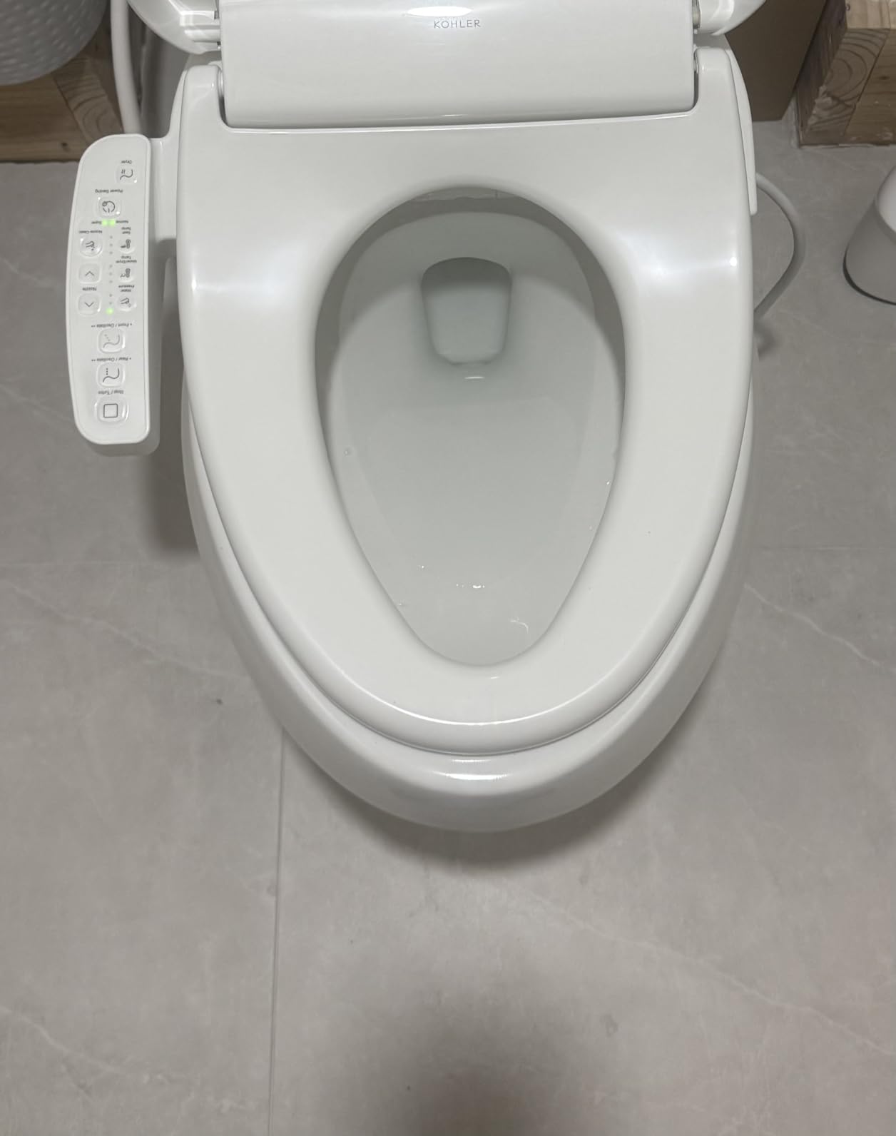 Kohler PureWash E580 Elongated Bidet Toilet Seat, White, Quiet-Close Lid Prevents Slamming, Self-Cleaning Wand, Adjustable Water Pressure with Multiple Cleansing Options customer photo 2