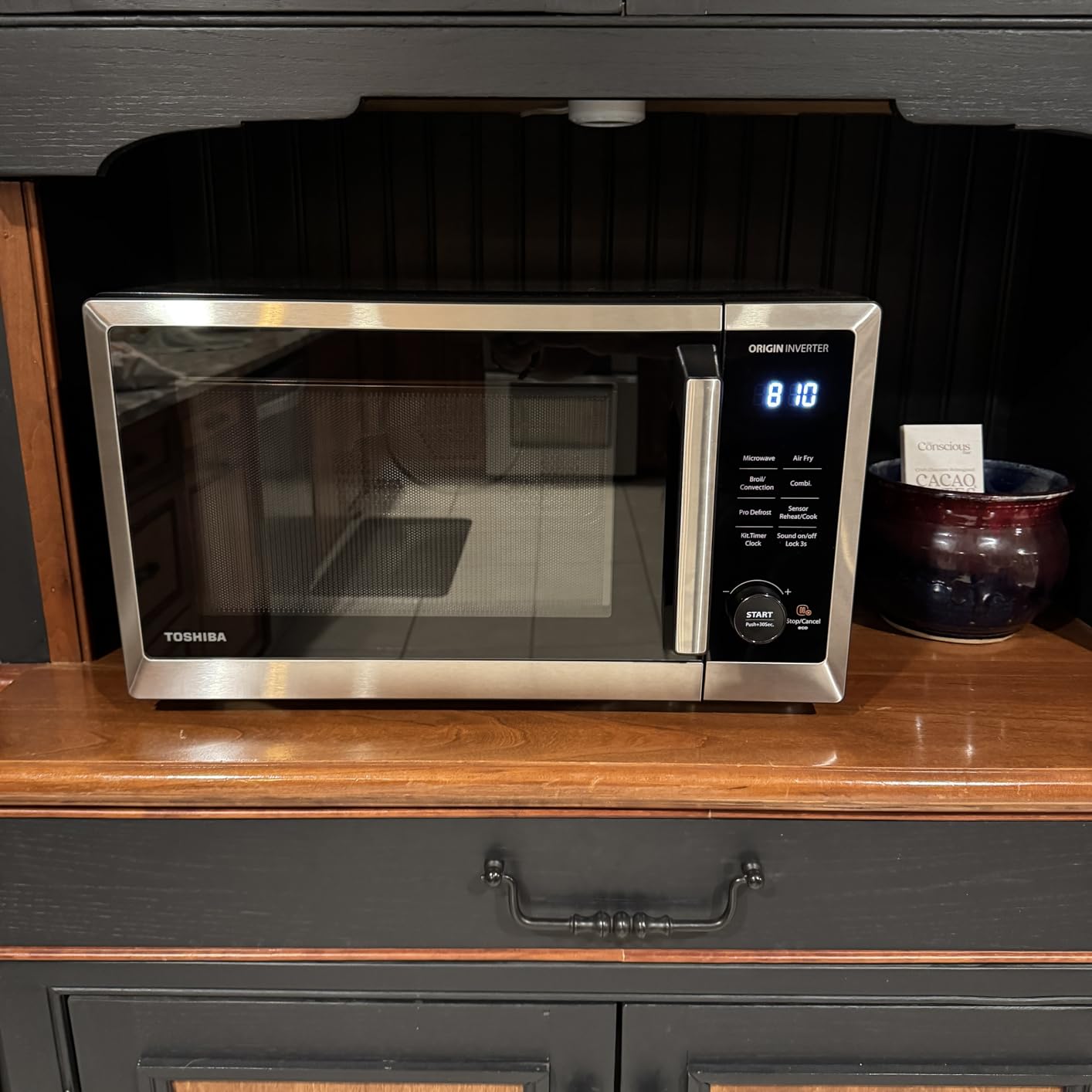 TOSHIBA Countertop Microwave Oven Air Fryer Combo, Inverter, Convection, Broil, Speedy Combi, Even Defrost, Humidity Sensor, Mute Function, 27 Auto Menus, 1.0 cu.ft, 1000W, Stainless Steel customer photo 1