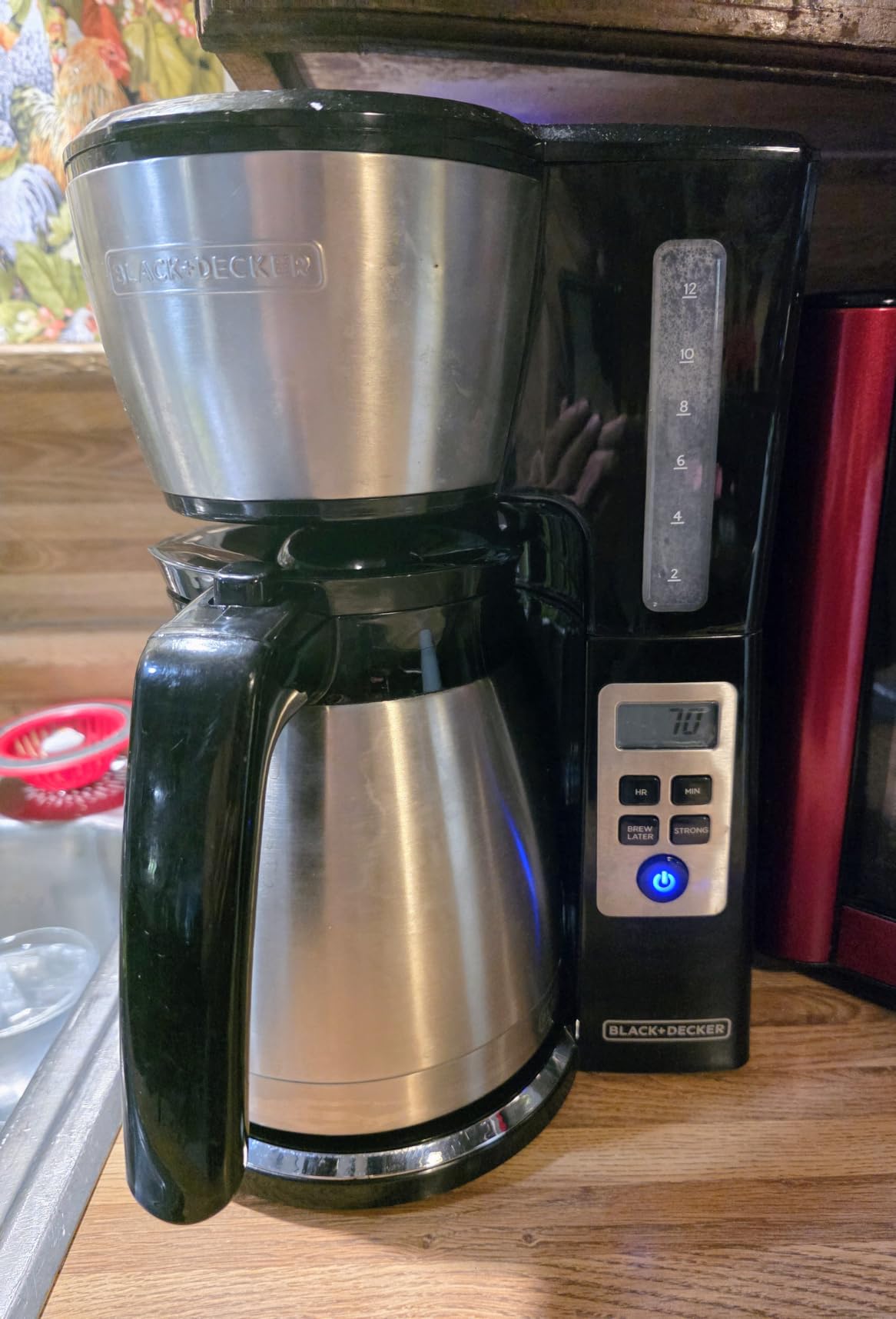 BLACK+DECKER 12 Cup Thermal Programmable Coffee Maker with Brew Strength and VORTEX Technology, Black/Steel, CM2046S customer photo 1