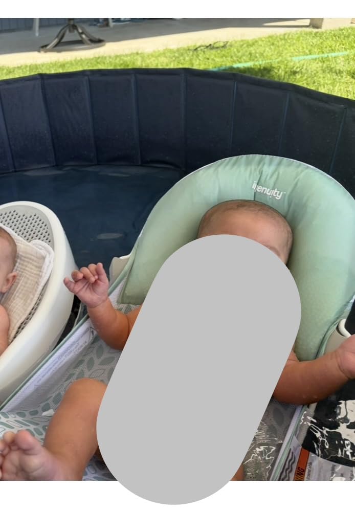 Ingenuity Foldaway 2-Position Baby Bath Seat, Adjustable Support for Sink or Bathtub, Ages 0-6 Months up to 20 Pounds, Machine-Washable Sling customer photo 1