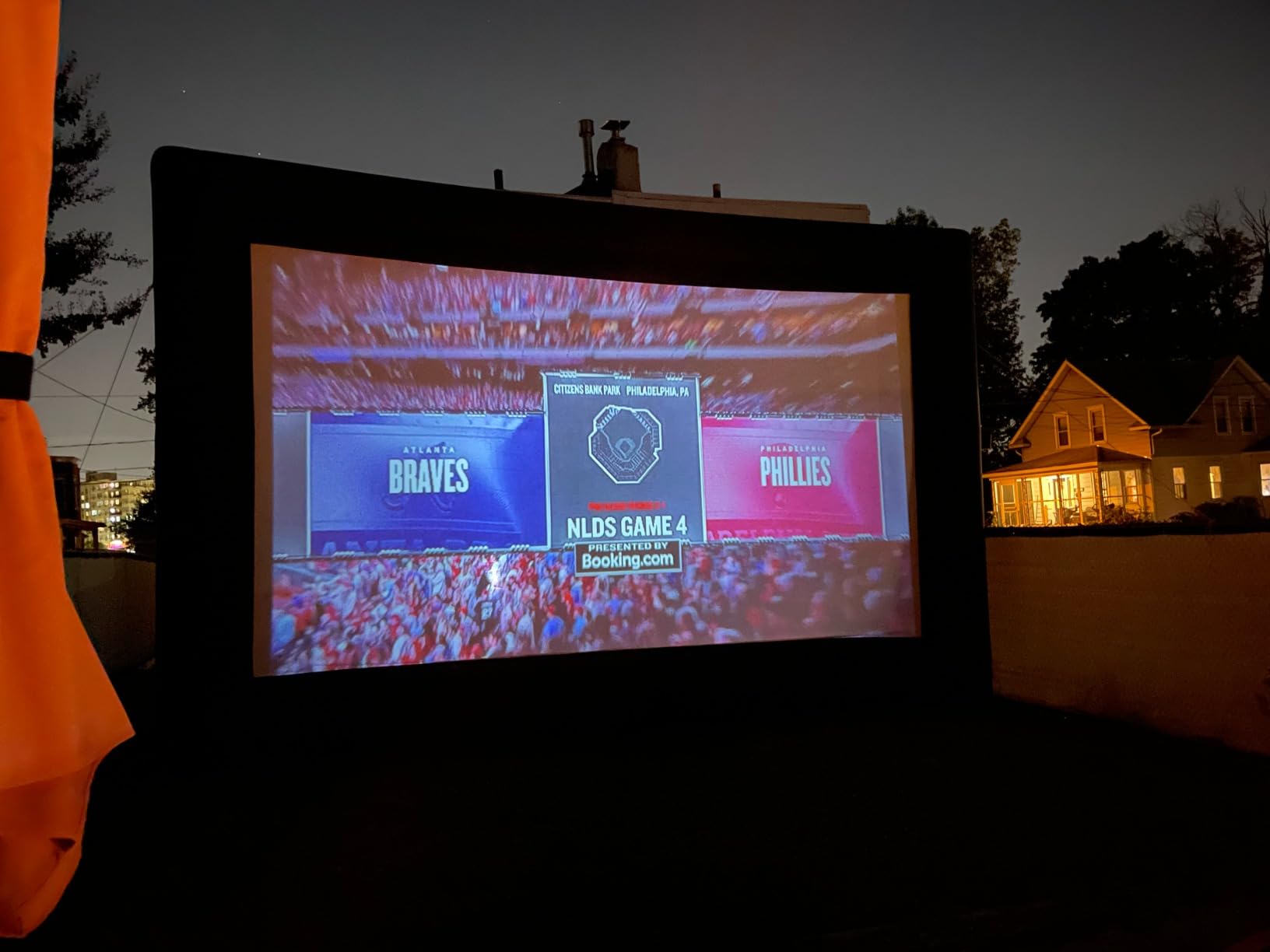 Inflatable Screen Outdoor 30ft with Air Blower, Extra Large Blow Up Projector Screen for Outside Movie Nights Home Theater Backyards Pool BBQ Party Fun, Supports Front and Rear Projection customer photo 2