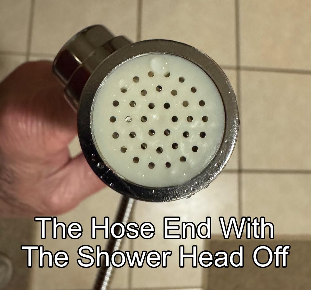 GwernKB Handheld Shower Head with On Off Switch 8-Mode High Pressure Showerhead with 79 Inches Extra-long Stainless Steel Hose and Bracket PLUS Extra Low-Reach Adhesive Wall Mount for Kids,Silver customer photo 2