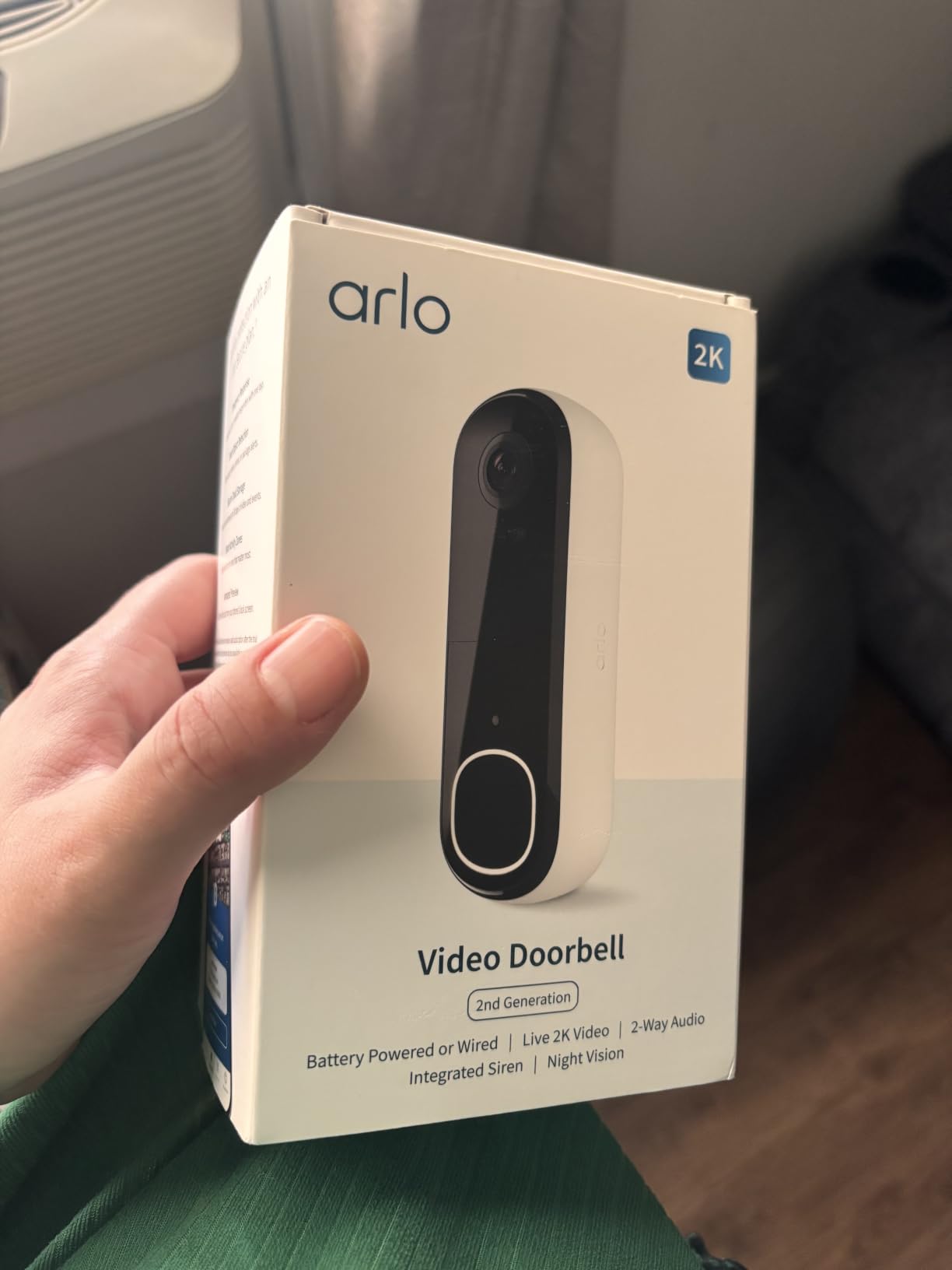 Arlo Video Doorbell 2K (2nd Gen) Wireless or Wired - 1-Cam | 2K HDR head-to-toe video; Front door security; Package & person detection; Night vision, 2-way audio; 1-mo subscription incl. customer photo 1