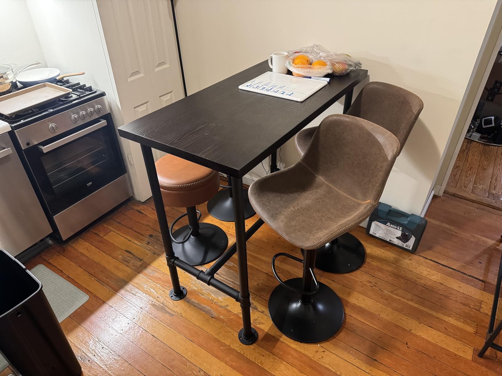 Swivel Bar Stools Set 2, Adjustable Height Suede-Like Leather Brown | Counter Height Stools with Back, Tall Armless Modern Bar Chair for Kichen Island, Height Adjust 22.4