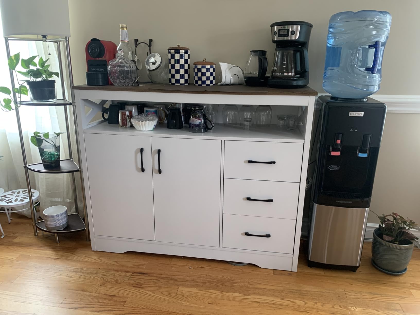 Igloo Top Loading Water Cooler with Removable Tray & Energy-Saving Features - Water Tower with Hot, Cold Temperature Settings- Water Dispenser Fits 3 & 5-Gallon Jugs with Child Safety Lock- Stainless customer photo 2
