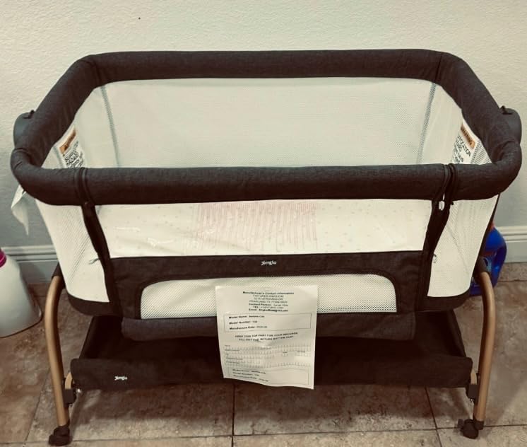 Jimglo 3-in-1 Baby Bassinet, Bedside Sleeper & Rocking Bassinet, Full Mesh | Anti-Reflux Comfort, 6 Height Adjustments, Sturdy Wide Base, with Comfy Mattress, Waterproof Sheet & Wheels for Newborns customer photo 2