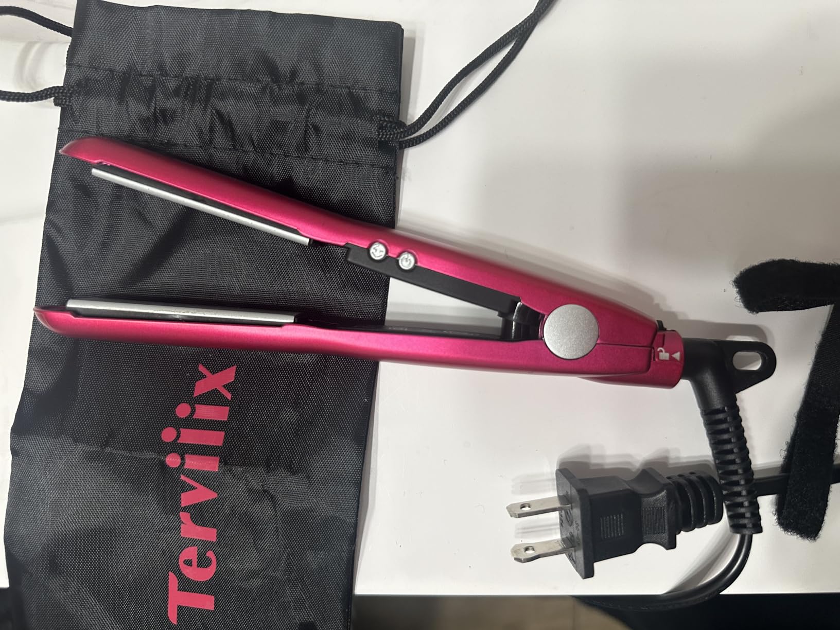 Terviiix Mini Flat Iron Hair Straightener, Adjustable Temperature, Travel-Size, 1/2