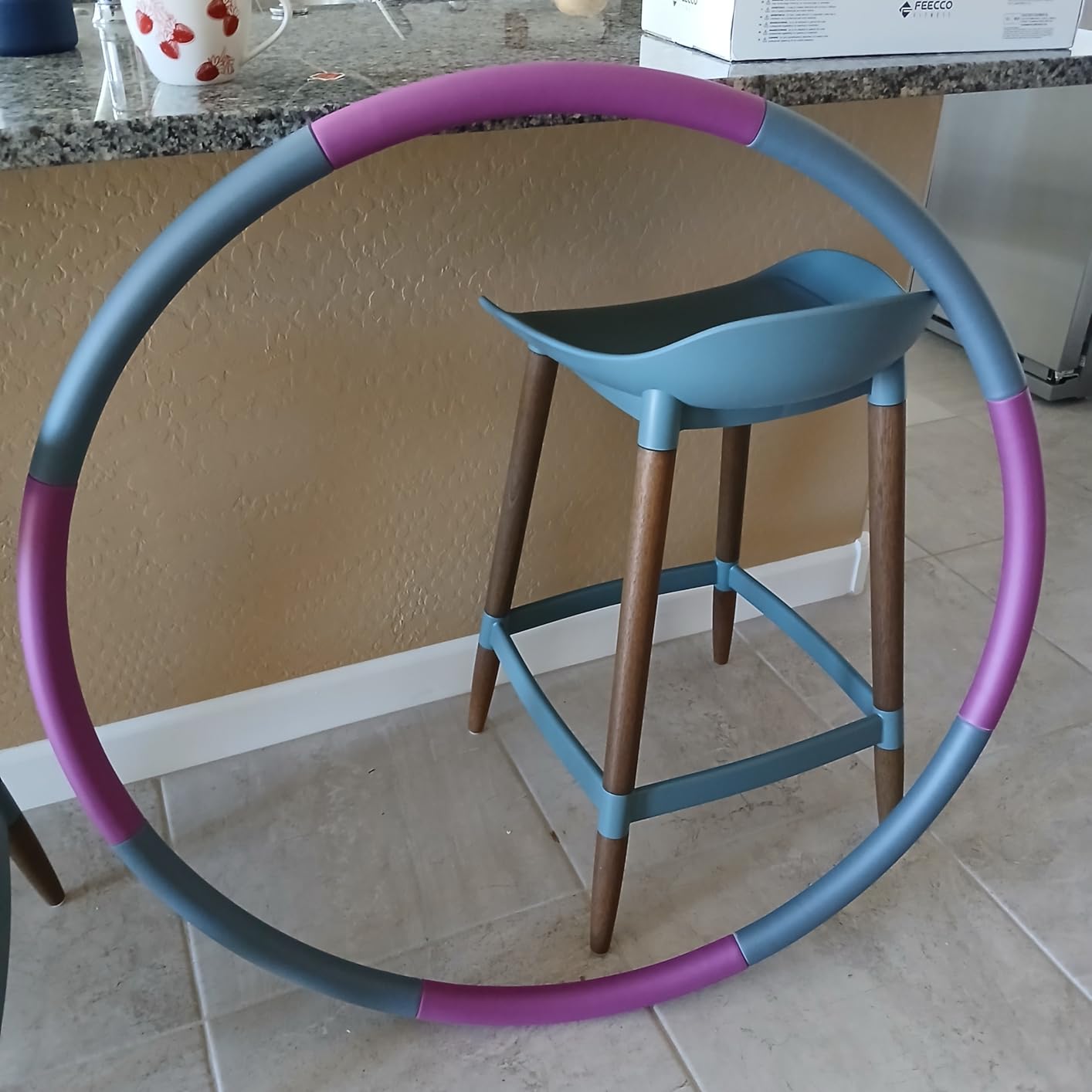 FEECCO Weighted Fitness Hoop, 8 Detachable Sections for Weight Loss customer photo 2