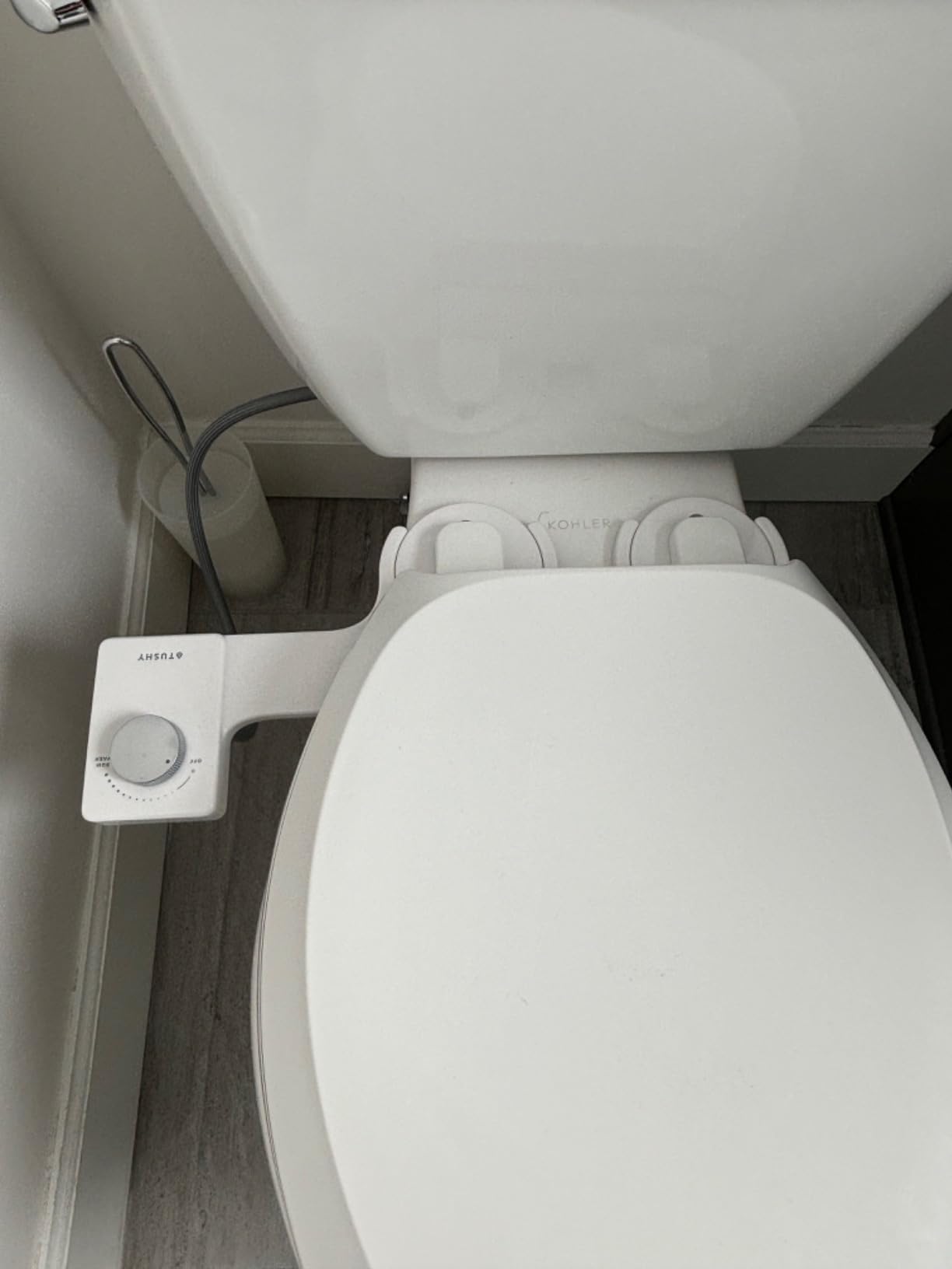 TUSHY Fresh Ultra-Slim Starter Bidet Attachment, Silver | Non-Electric, Cool Water Rear Wash, Adjustable Pressure, Self-Cleaning, Fits Elongated and Round Toilets, 10 Minute Install customer photo 2