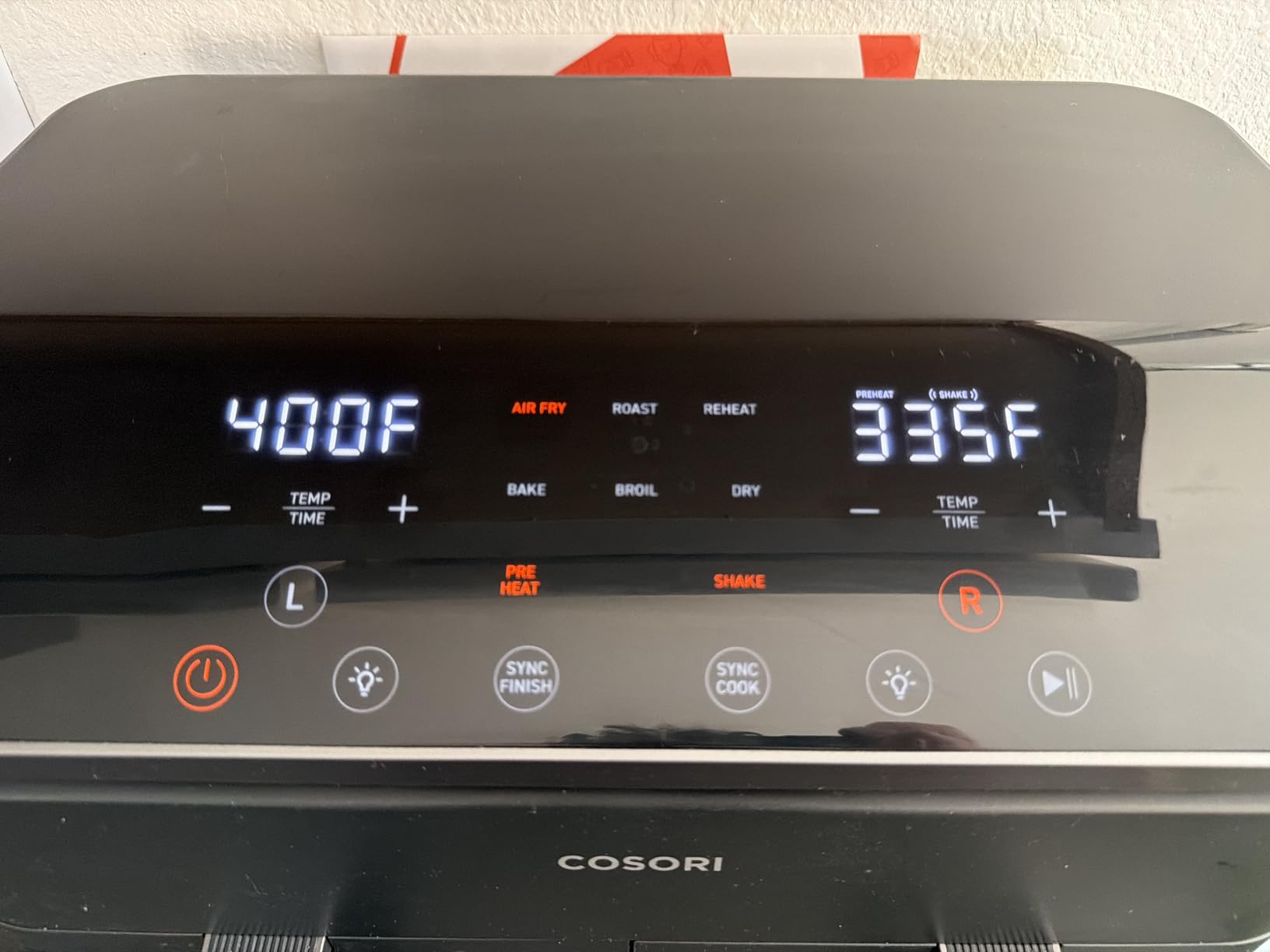 Cosori Dual Air Fryer, 9QT, 10-in-1, Sync Cook & Finish, Max 450°F | Dual 4.5QT Baskets, Independent Cooking, Touch Control, 95°-450°F, 85% less oil, 130+ Nutritional Recipes, Dishwasher-Safe customer photo 1