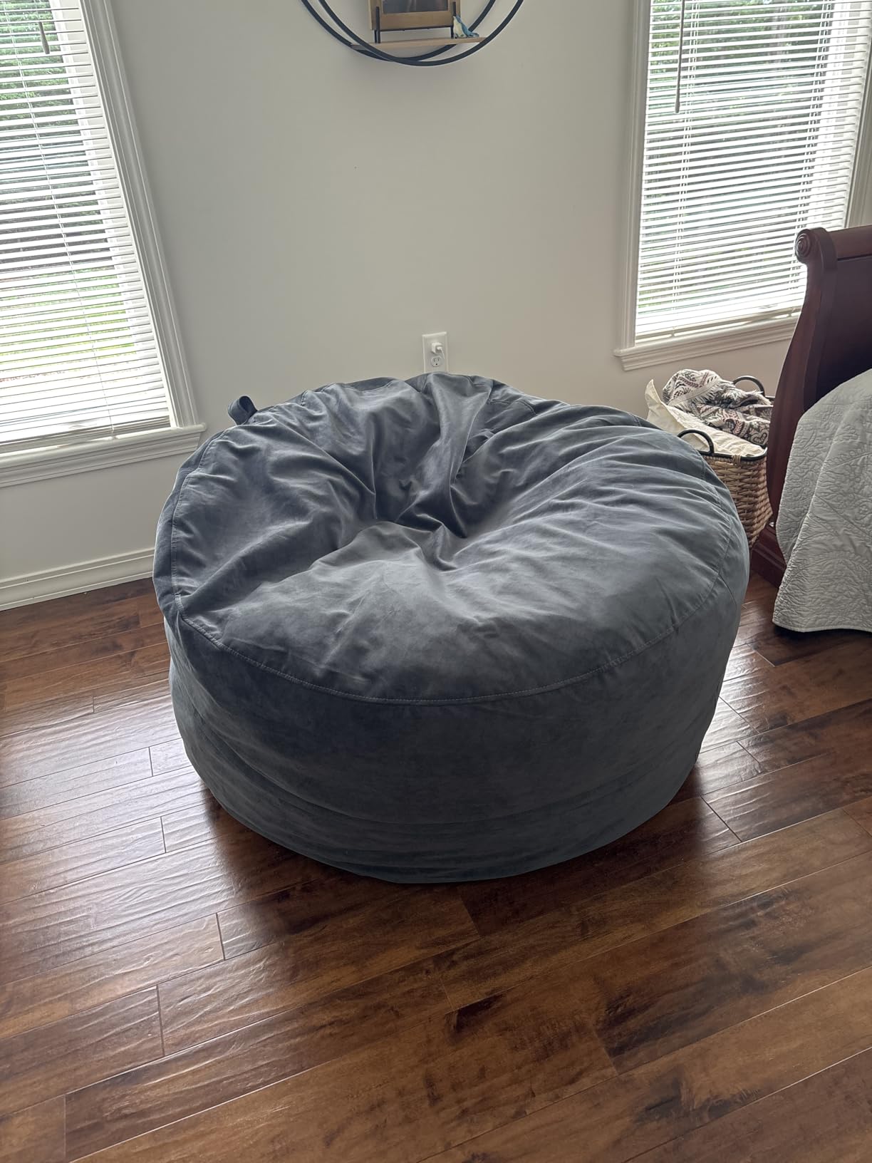 Codi 4 FT Bean Bag Chairs for Adults, Large Beanbag with Filler, Grey | Premium foam filling, Machine washable cover, Built-in zipper, Reinforced seams, Comfortable seating for gaming & reading customer photo 1