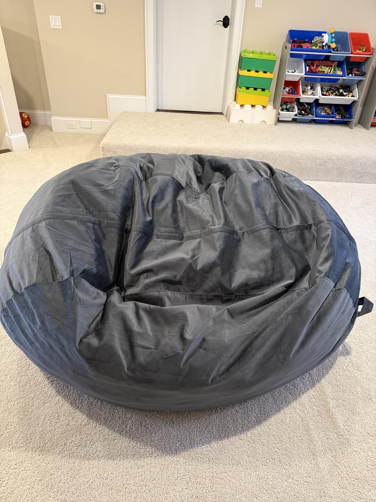 Codi 4 FT Bean Bag Chairs for Adults, Large Beanbag with Filler, Grey | Premium foam filling, Machine washable cover, Built-in zipper, Reinforced seams, Comfortable seating for gaming & reading customer photo 2