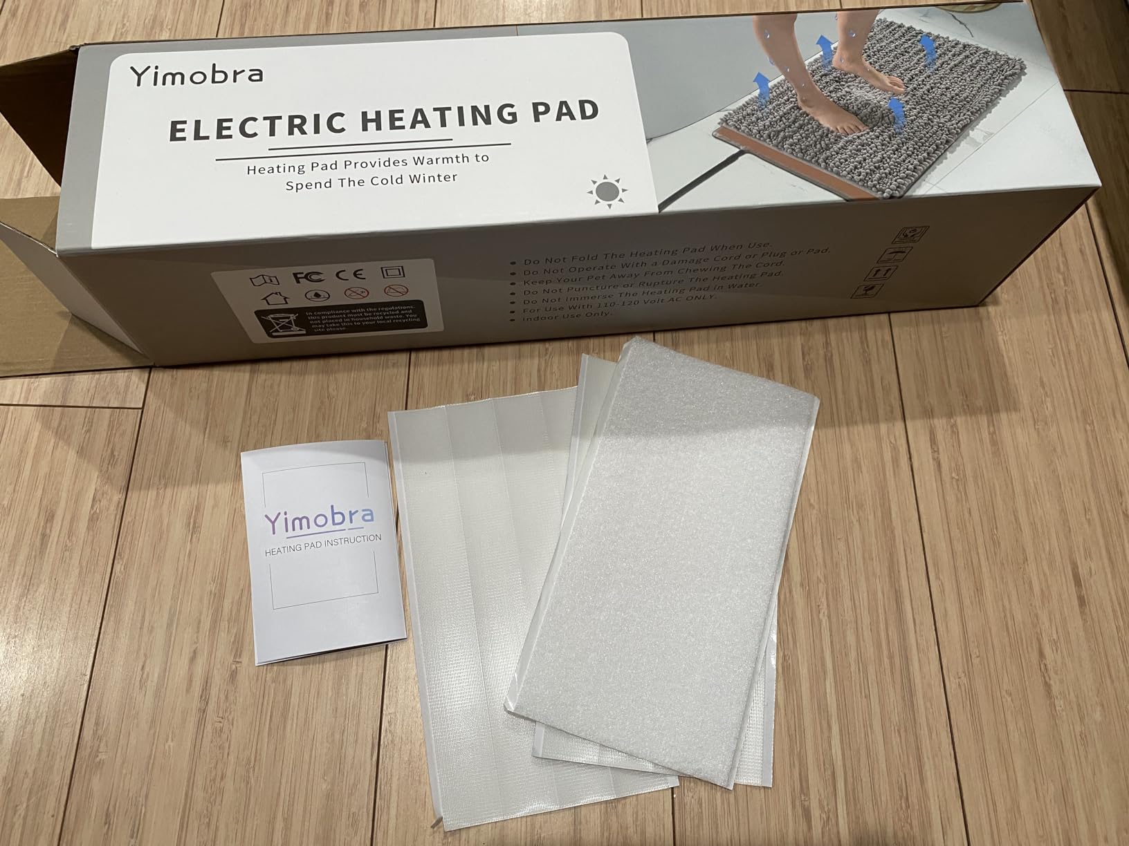 Yimobra Heating Pad for Bathroom Rugs, with Memory Function, Adjustable Temperature (32-146F) and Time (1-24h), Waterproof, 25