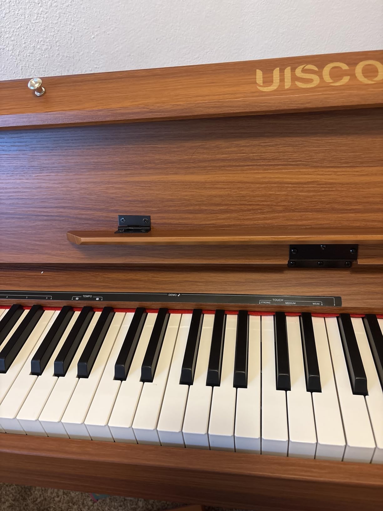 UISCOM 88 Key Weighted Home Digital Piano, Wooden Desk Keyboard, Triple-Pedal | Transforms Between Desk and Vanity, Progressive Hammer-Action Keyboard, Perfect for Beginners with MIDI Functionality, Brown customer photo 1