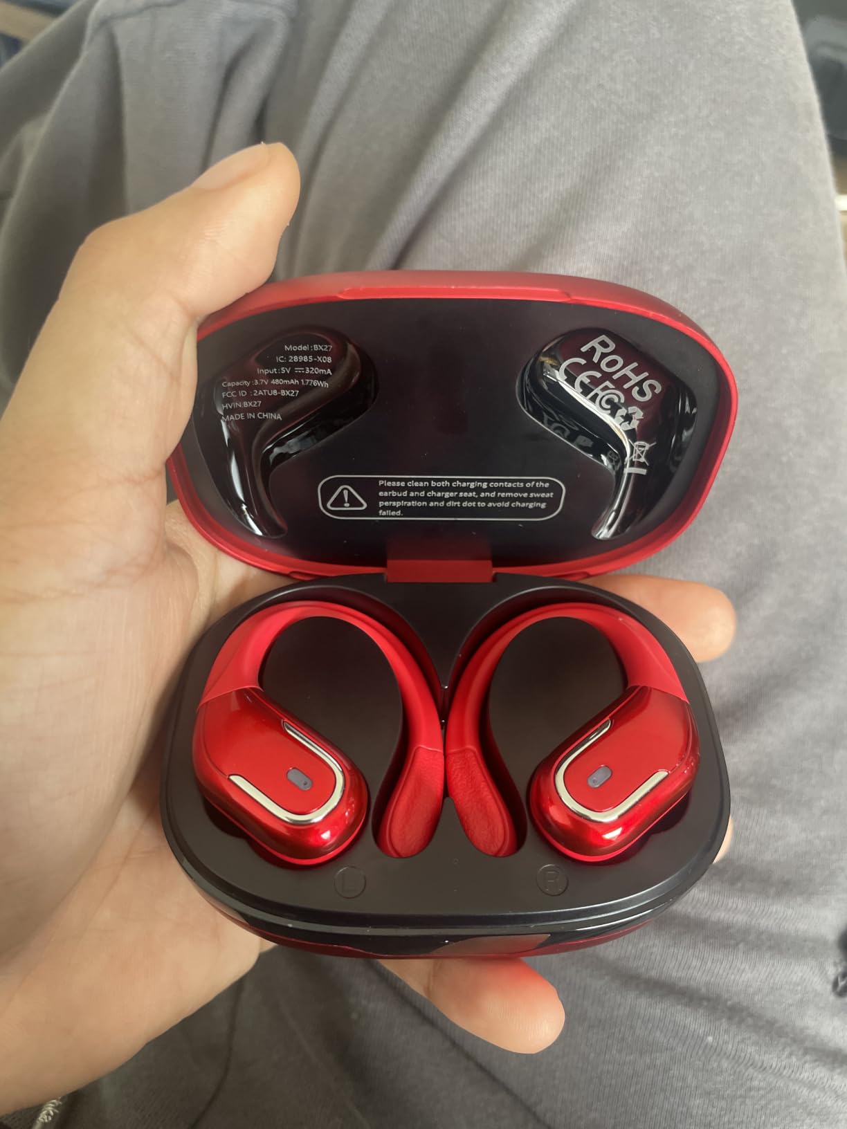 Wireless Earbud, 75H Bluetooth 5.4 Headphones Sport IP7 Waterproof, Running Wireless Earphones with ENC Noise Canceling Mic, 3D Bass Over Ear bud with Earhooks for Android, iOS, Workout, Gym, Rosegold customer photo 2