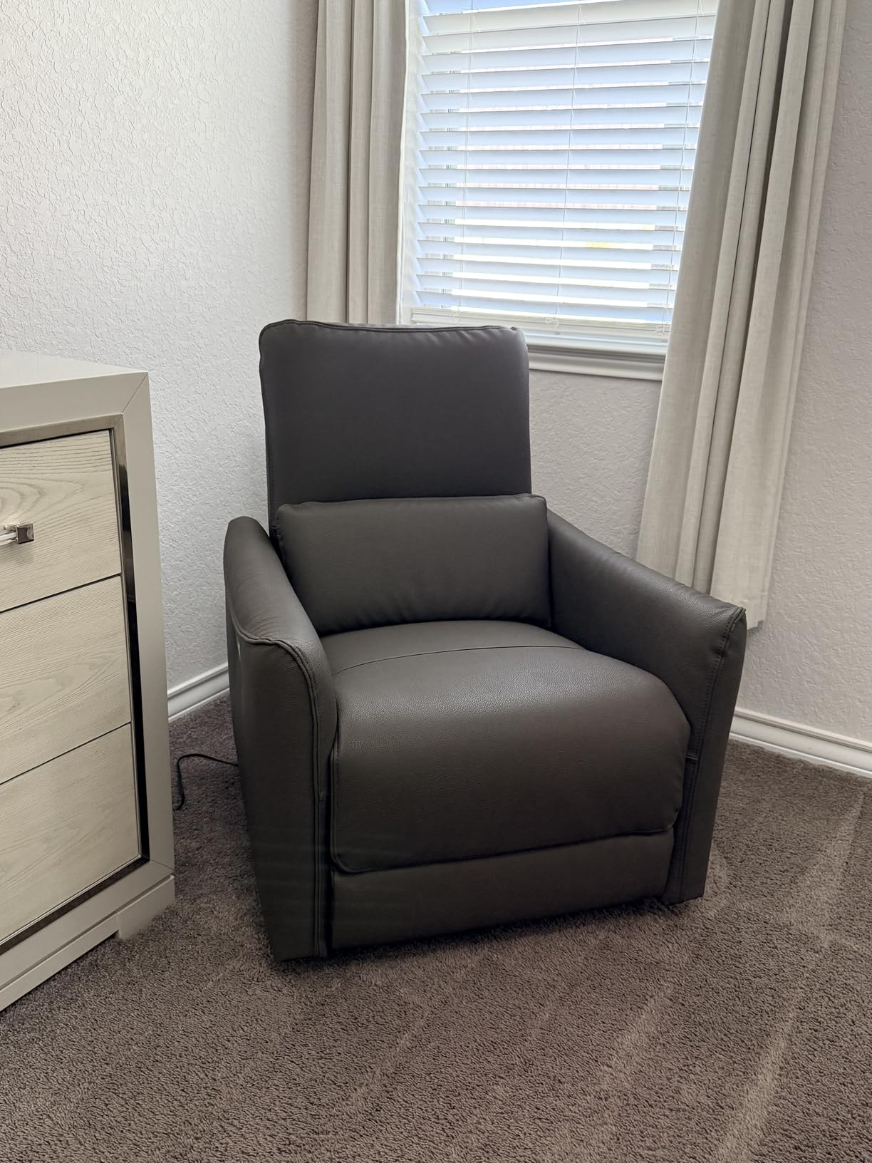 CHITA Power Swivel Glider Recliner Chair, Nursery Glider, Medium, Linen | FSC Certified Upholstery Rocking Chair, Lumbar Support, Reclining Chair for Living Room / Nursery customer photo 2