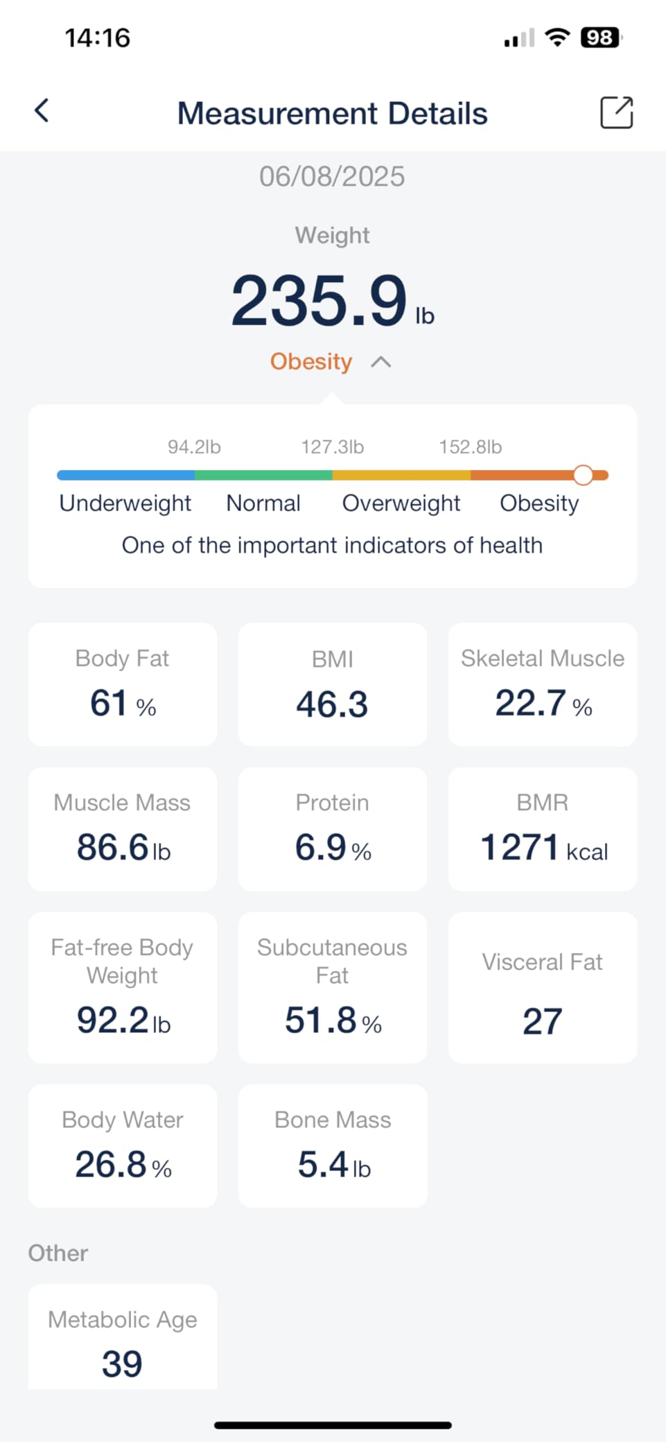 GE Smart Scale for Body Composition, Weight, BMI, 500lb, Large 11.8-Inch | Body Fat Scale with Muscle Mass, Digital Bathroom Weighing Health Monitor, FSA Eligible HSA, Bluetooth App Sync, Dark Blue customer photo 1