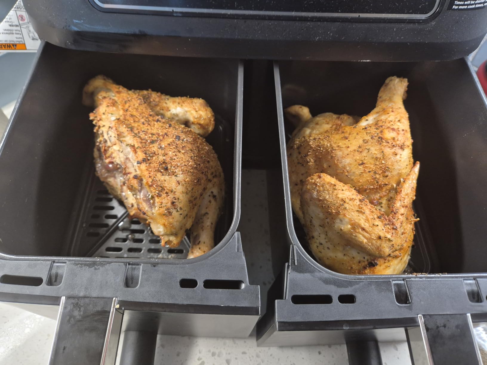 Ninja Foodi Air Fryer, 10 Qt DualZone, 6-in-1, Black, DZ302 | Air fry, broil, roast, keep warm, dehydrate, bake, 2x5 Qt baskets, Fits 8 lbs wings customer photo 1