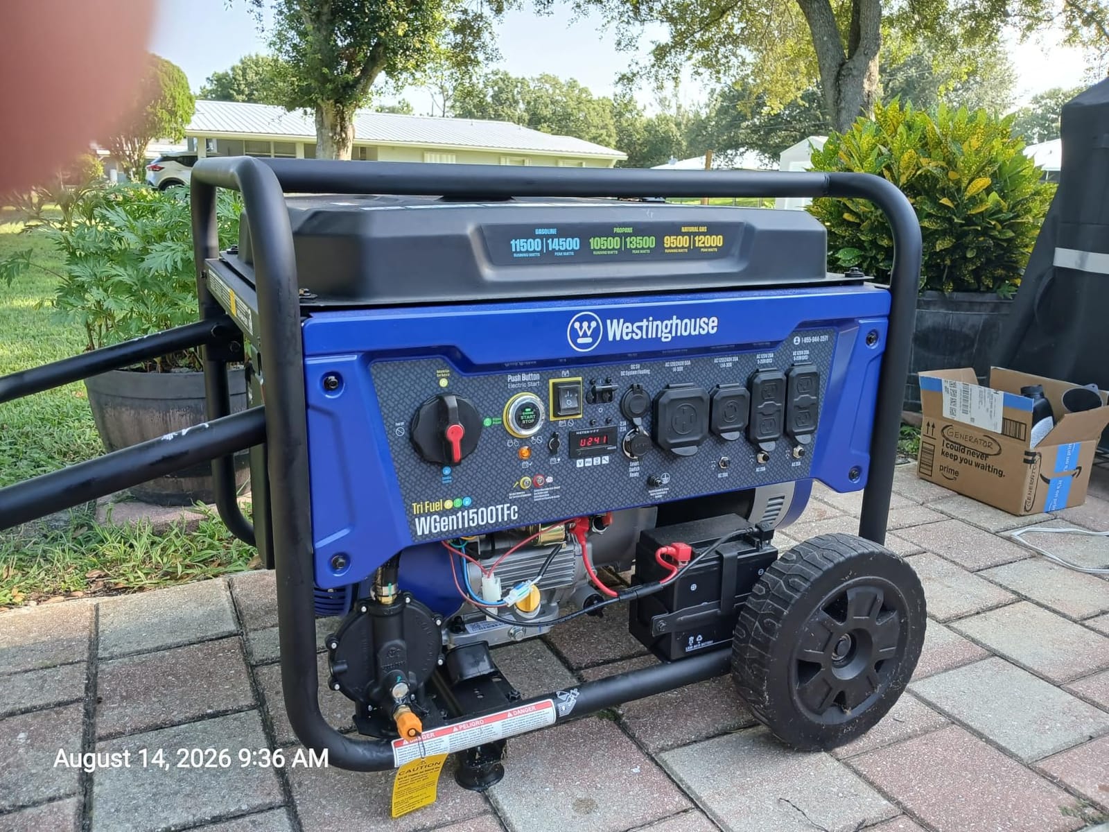 Westinghouse 14500 Peak Watt Tri-Fuel Home Backup Portable Generator, Remote Electric Start, Transfer Switch Ready, Gas, Propane, and Natural Gas Powered customer photo 1