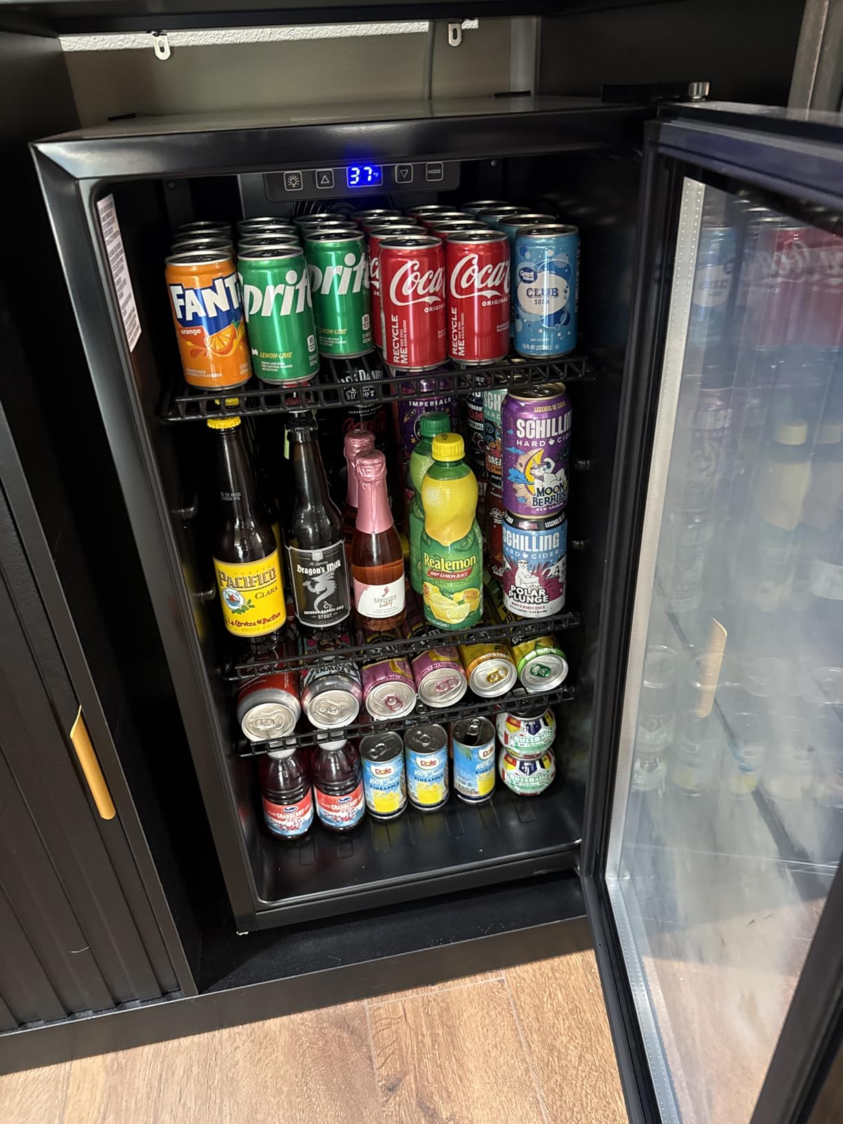 130 Can Beverage Refrigerator, 3.2 Cu.Ft Mini Fridge Beverage Cooler | Glass Door, 35-65°F Digital Temperature Display, Adjustable Shelves, Beverage Fridge for Soda, Beer & Wine customer photo 2