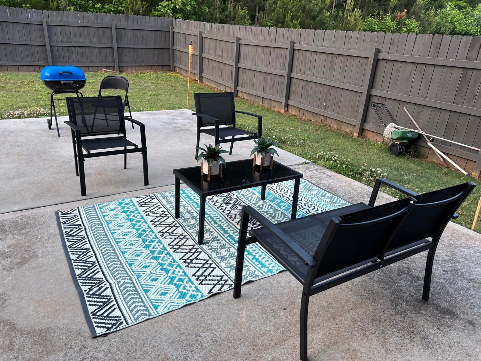MontVoo Outdoor Rug Carpet Waterproof-Patio Rug Mat 5x8 Reversible RV Outdoor Camping Rugs Picnic Beach Mats Plastic Straw Outside Rugs for Balcony Porch Pool Deck Boho Patio Decor customer photo 2
