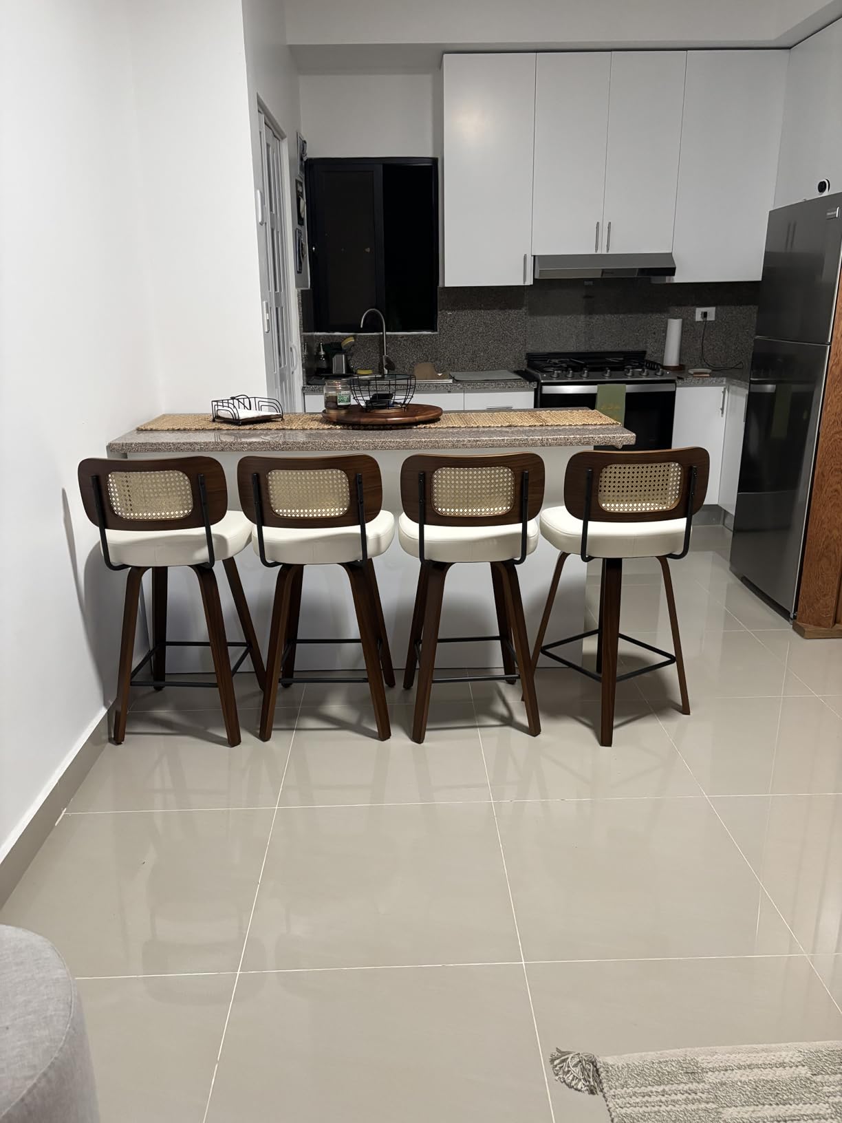 Bekrvio Swivel Counter Height Bar Stools Set of 4, 26