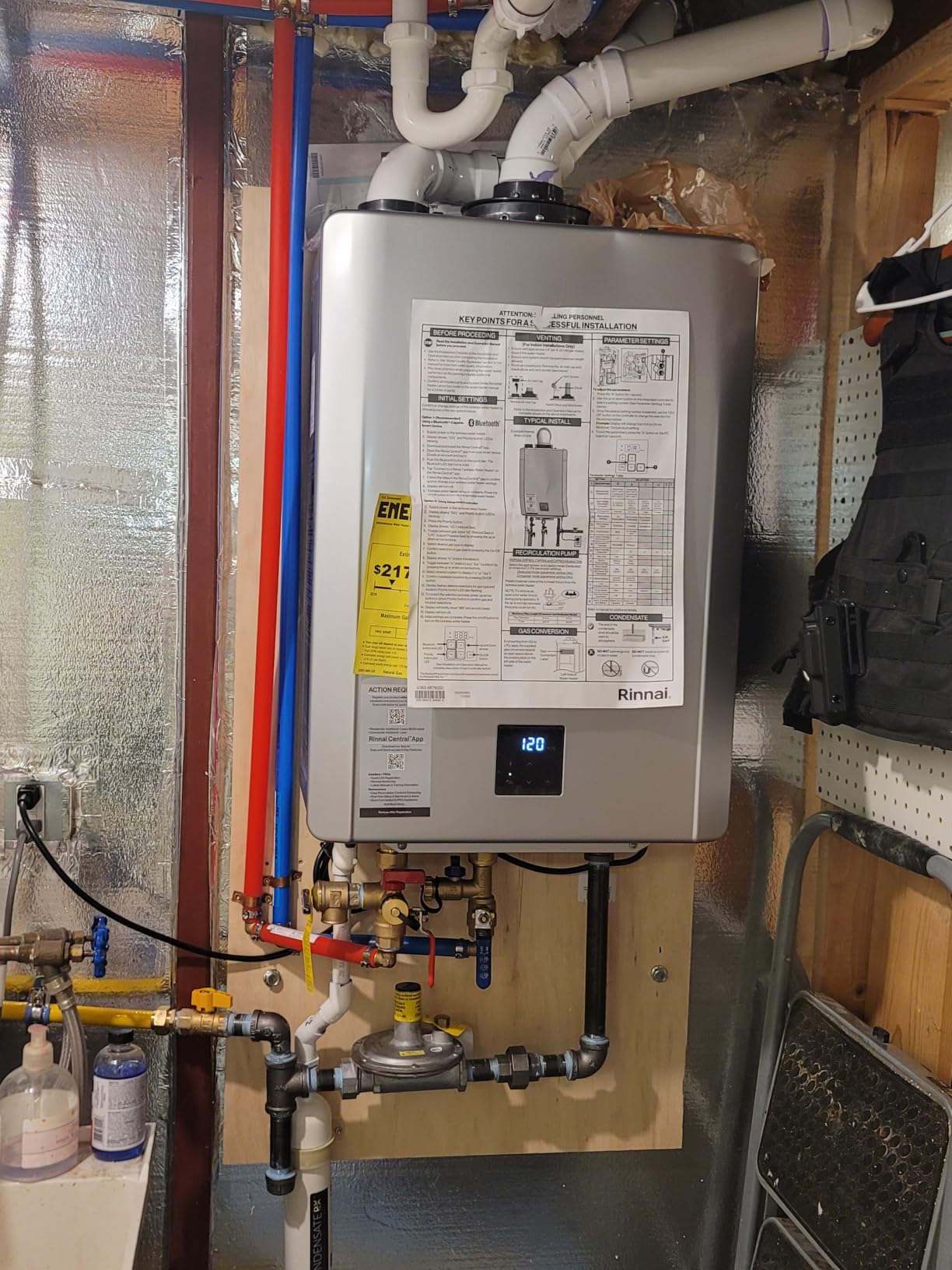 Rinnai RX160iN Condensing Smart Sense Tankless Water Heater | 9 GPM, 160k BTU, Smart Sense Supports Natural Gas or Propane, and Indoor/Outdoor Installation, Endless Hot Water, Save Space customer photo 2