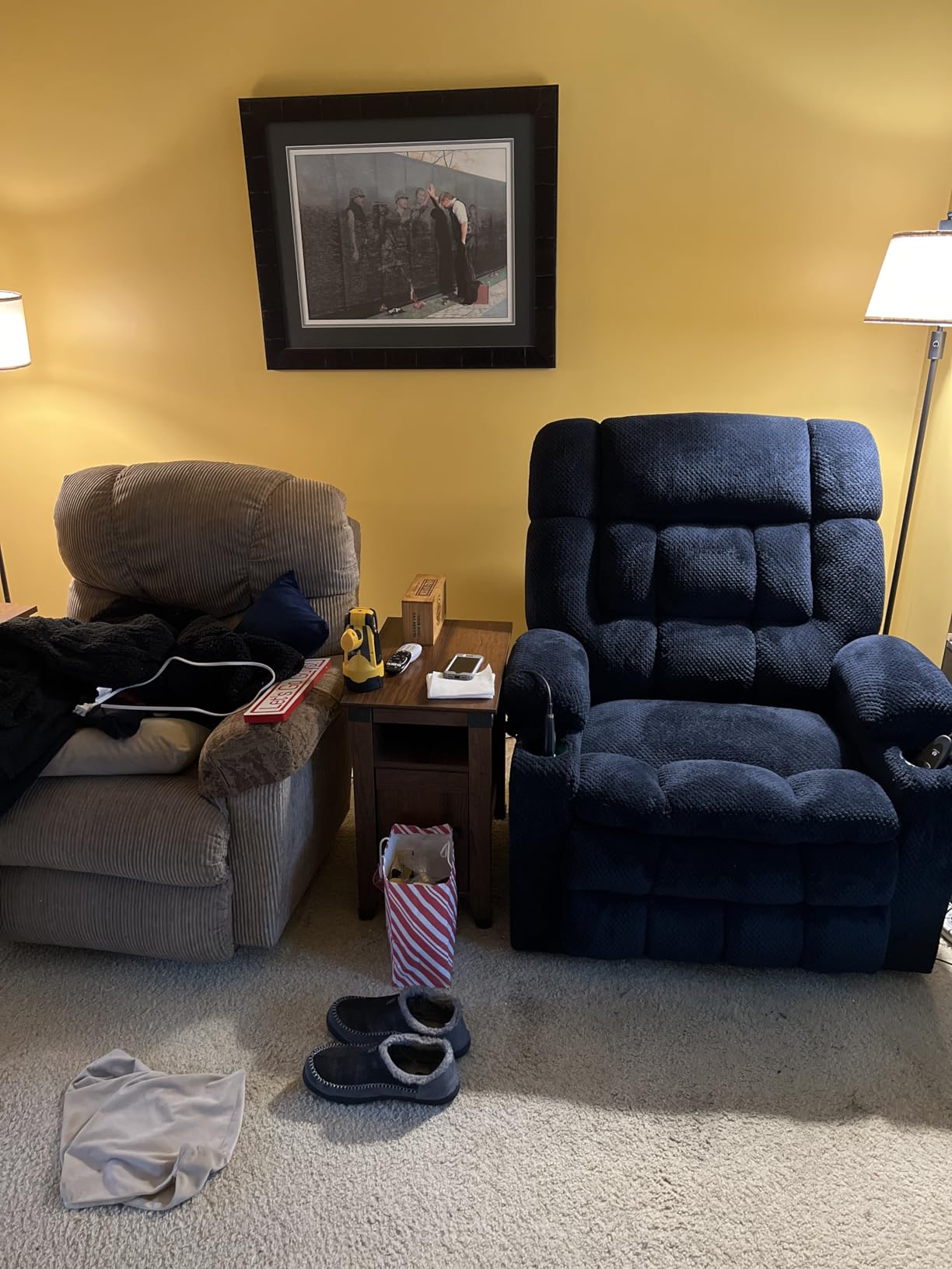 MCombo Dual Motor Power Lift Recliner Chair for Elderly R7897 (Medium-Wide) | Zero Gravity Lift Chair with Heat and Massage, Lift Recliner for Big man, Infinite Position, USB Ports, Fabric (Dark Gray) customer photo 1