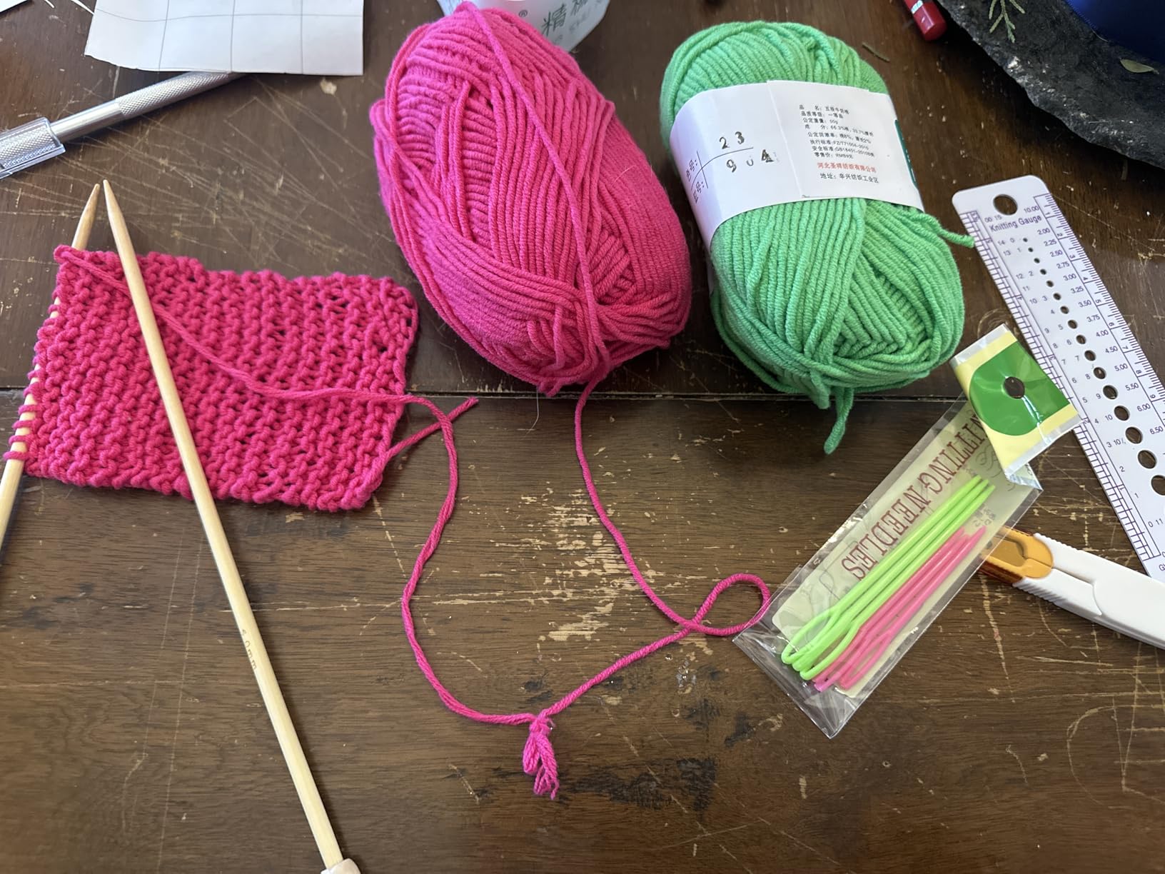 Aeelike Knitting Kit for Beginner Adult, Easy Dishcloth Knit Set, Color B | Knitting Set with Knitting Needles Milk Colorful Cotton Yarn Step-by-Step Instructions, Learn Basic Knitting, Ideal Gift customer photo 1