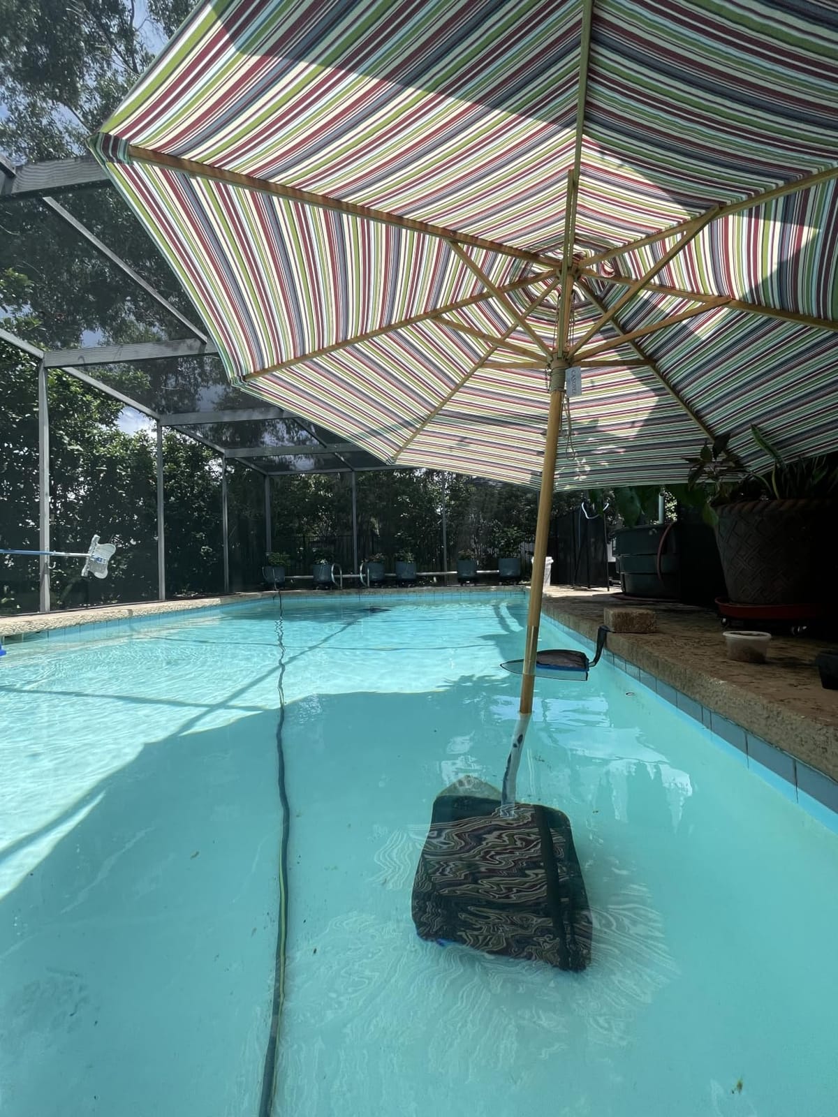 9ft Wooden Umbrella, Outdoor Patio Umbrella, Wood Market Umbrella, Patio Umbrella Wood Pole with Pulley Lift for Garden, Yard, Deck, Pool customer photo 2