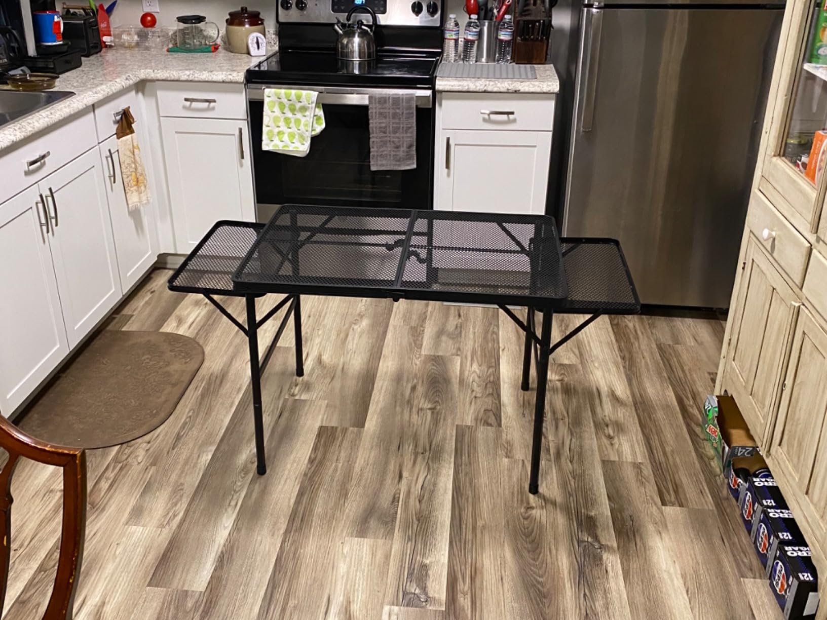 WildFinder Folding Table with 2 Wing Panels, 3x2 FT Foldable Camping Table | Height Adjustable Folding Grill Table with Mesh Desktop & Mesh Bag, Portable Outdoor Table for Picnic, Camping, BBQ, Beach customer photo 2