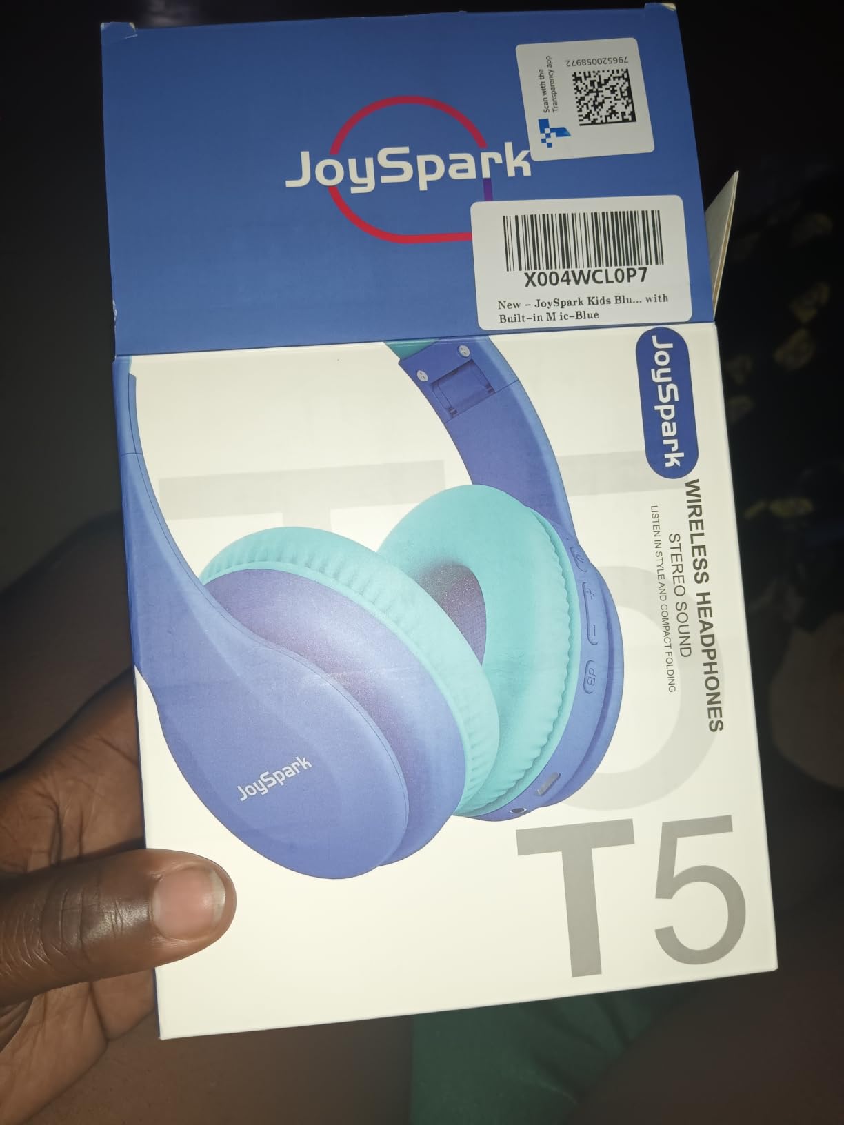 JoySpark Kids Bluetooth Headphones Over-Ear, 60Hrs, Built-in Mic-Blue | 85/94dB Volume Limited, Bluetooth 5.3, Stereo Sound, Lightweight Wireless Headphones for Kids Toddler Travel School customer photo 1