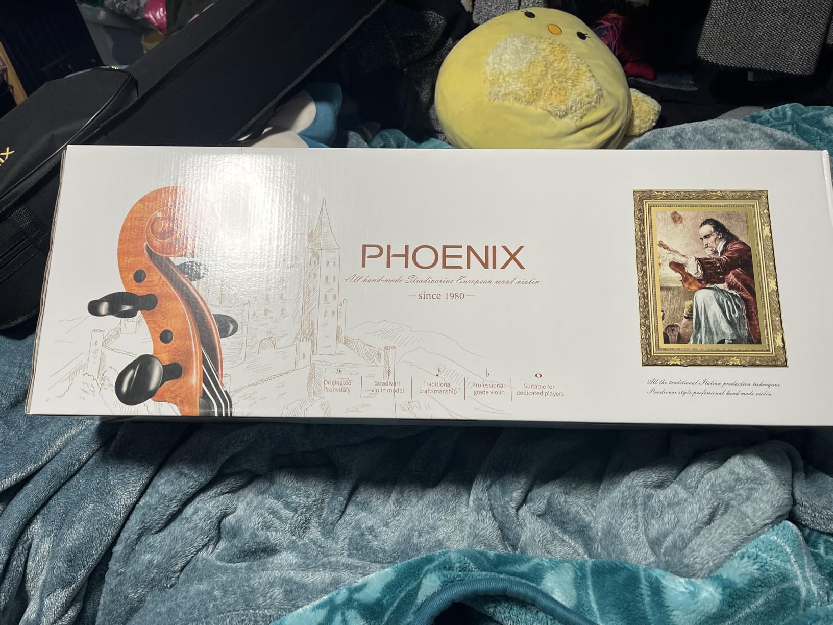 PHOENIX Violin 4/4 Full Size Kit, Violin Fiddle Set for Beginner Adults Student with Rosewood Bow, Extra Strings & Bridge, 2 Rosins, Tuner, Case, Mute, Fingerboard Stickers, Shoulder Rest customer photo 1