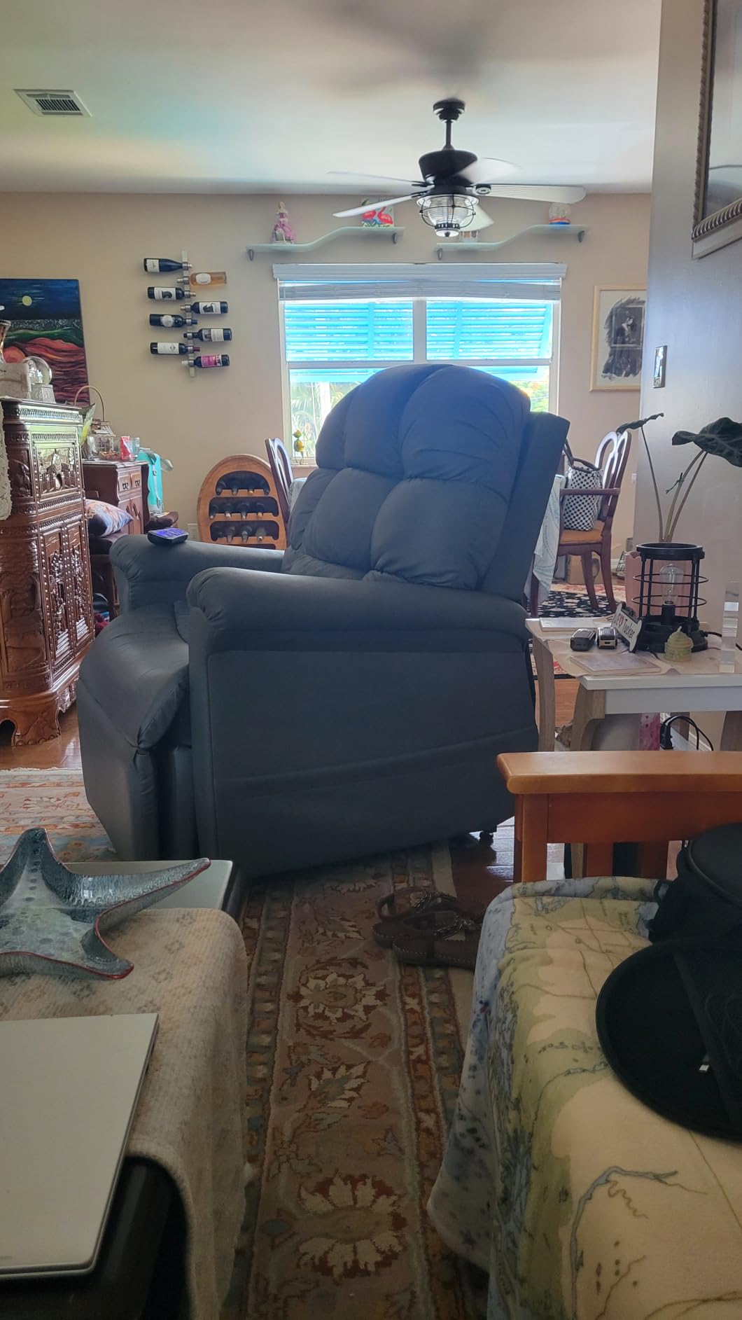 MCombo Oversized Power Lift Recliner Chair with Extended Footrest, Extra Wide for Big and Tall Elderly People, Fabric R7289 (Brown, Medium-Wide) customer photo 2