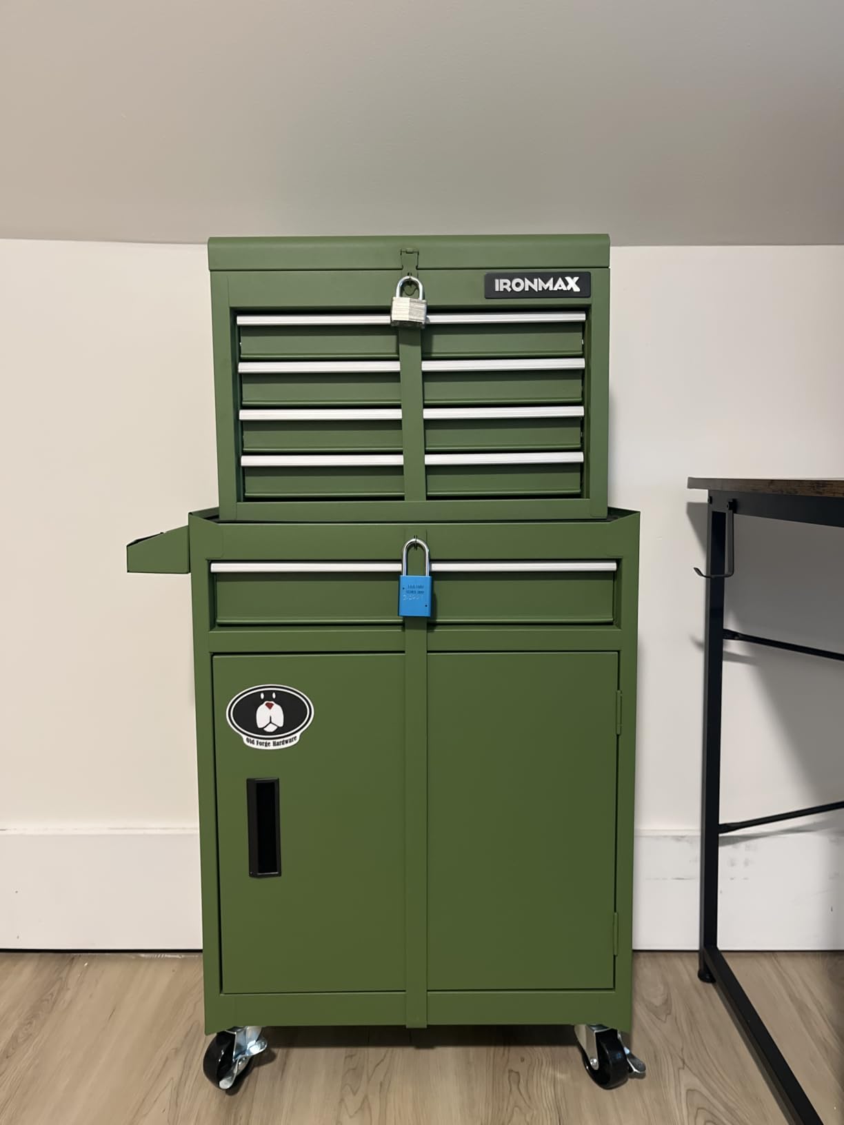 Goplus Tool Chest, 5-Drawer Rolling Cabinet with Detachable Top Toolbox, Lockable Wheels, Lock Bar, Protective Liner & Tool Rack, Metal Storage Cart for Garage Workshop customer photo 1