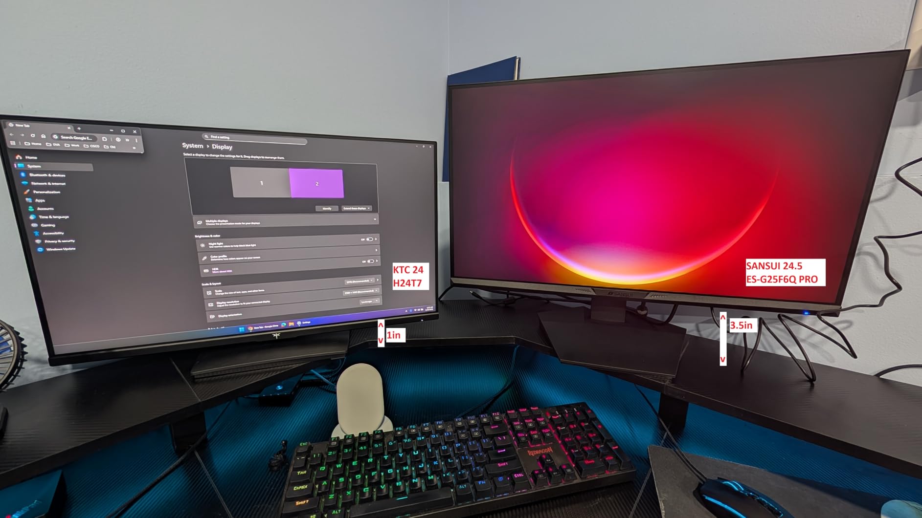 SANSUI 34-Inch Curved Gaming Monitor UWQHD 3440 x 1440P 200Hz Ultrawide, PIP/PBP, OD 1ms, HDR, 130%sRGB, DCI-P3 97%, AI Crosshair, HDMI2.1x2, DP1.4 customer photo 1