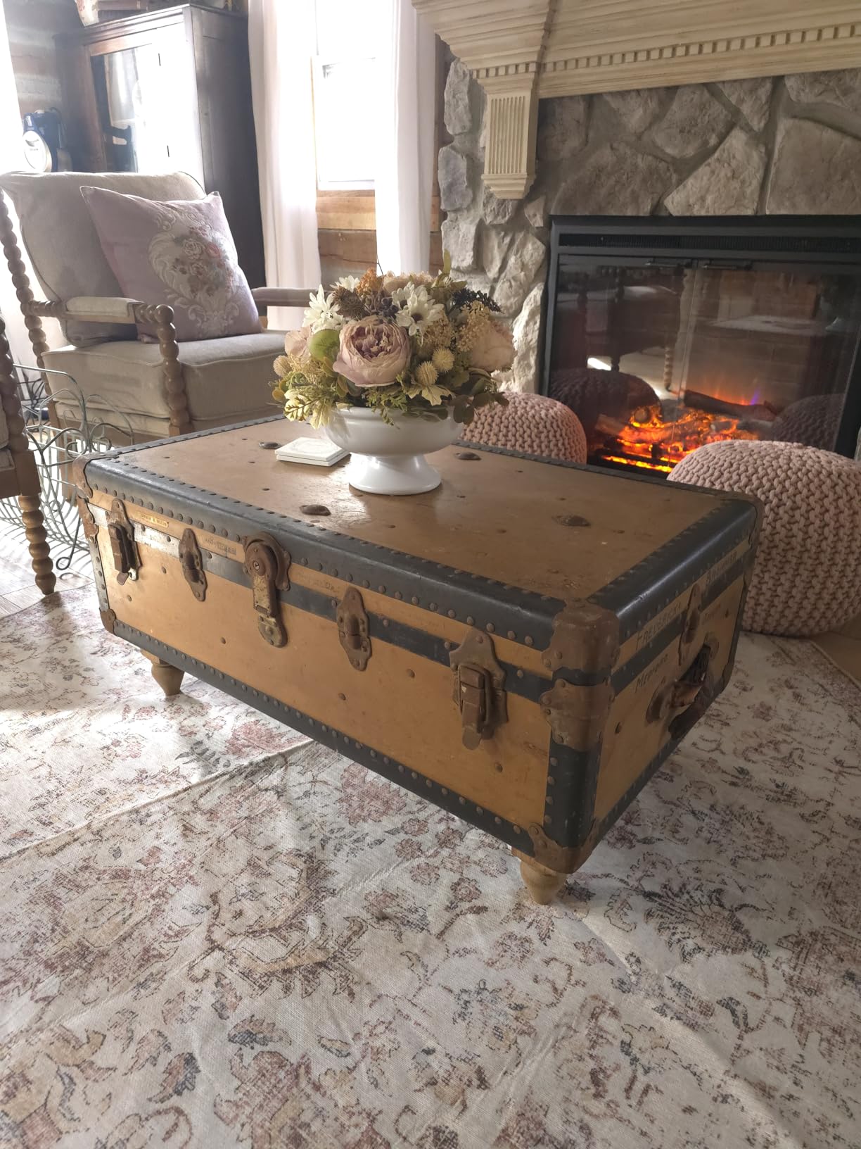 Casafield Square Pouf Ottoman, Natural - 18.5