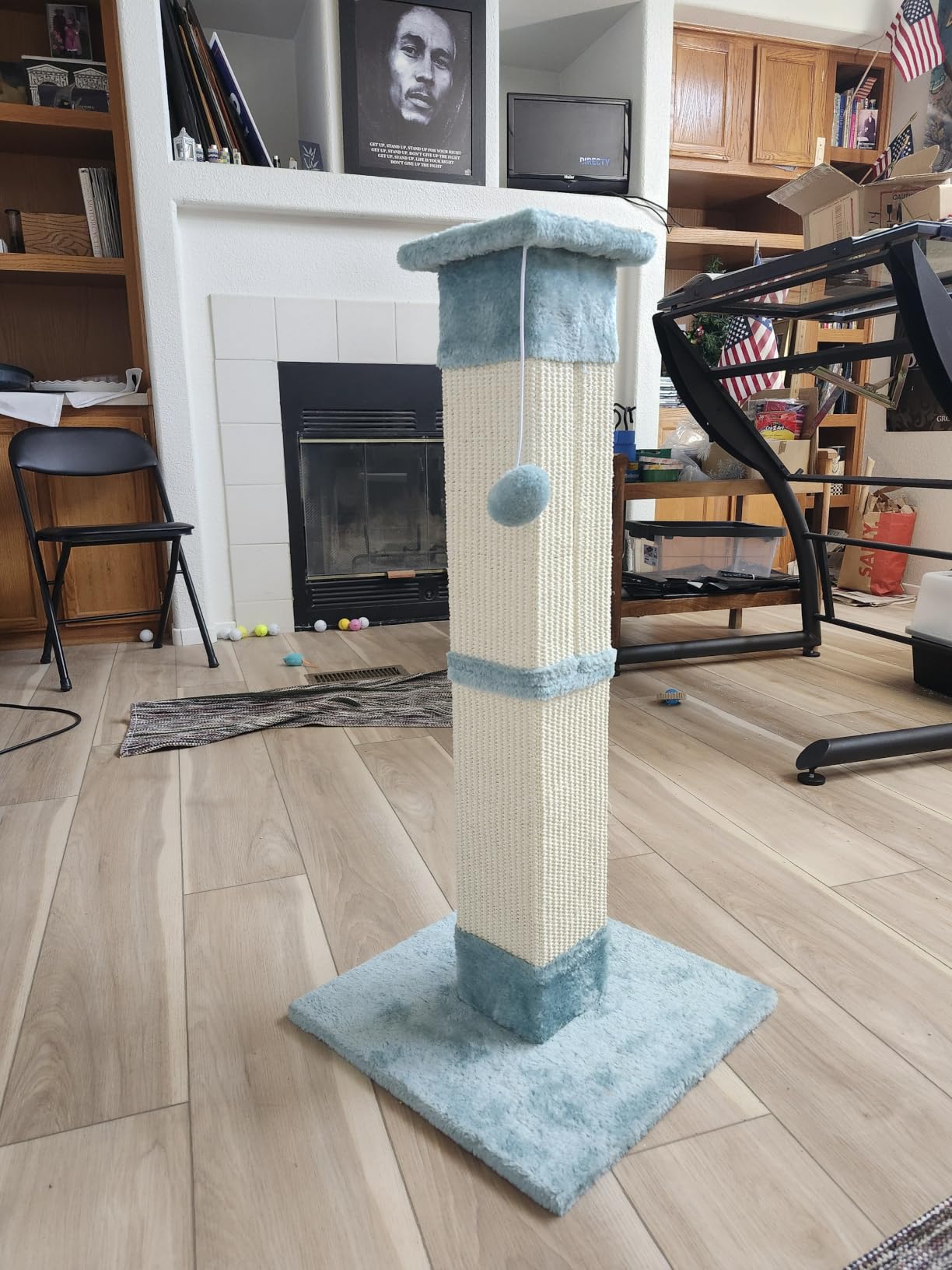SOCATER Cat Scratching Post 33 Inch Nature Sisal Cat Scratch Post for Indoor Cats, Large Cat Scratcher Protect Your Furniture, for All Breeds customer photo 1