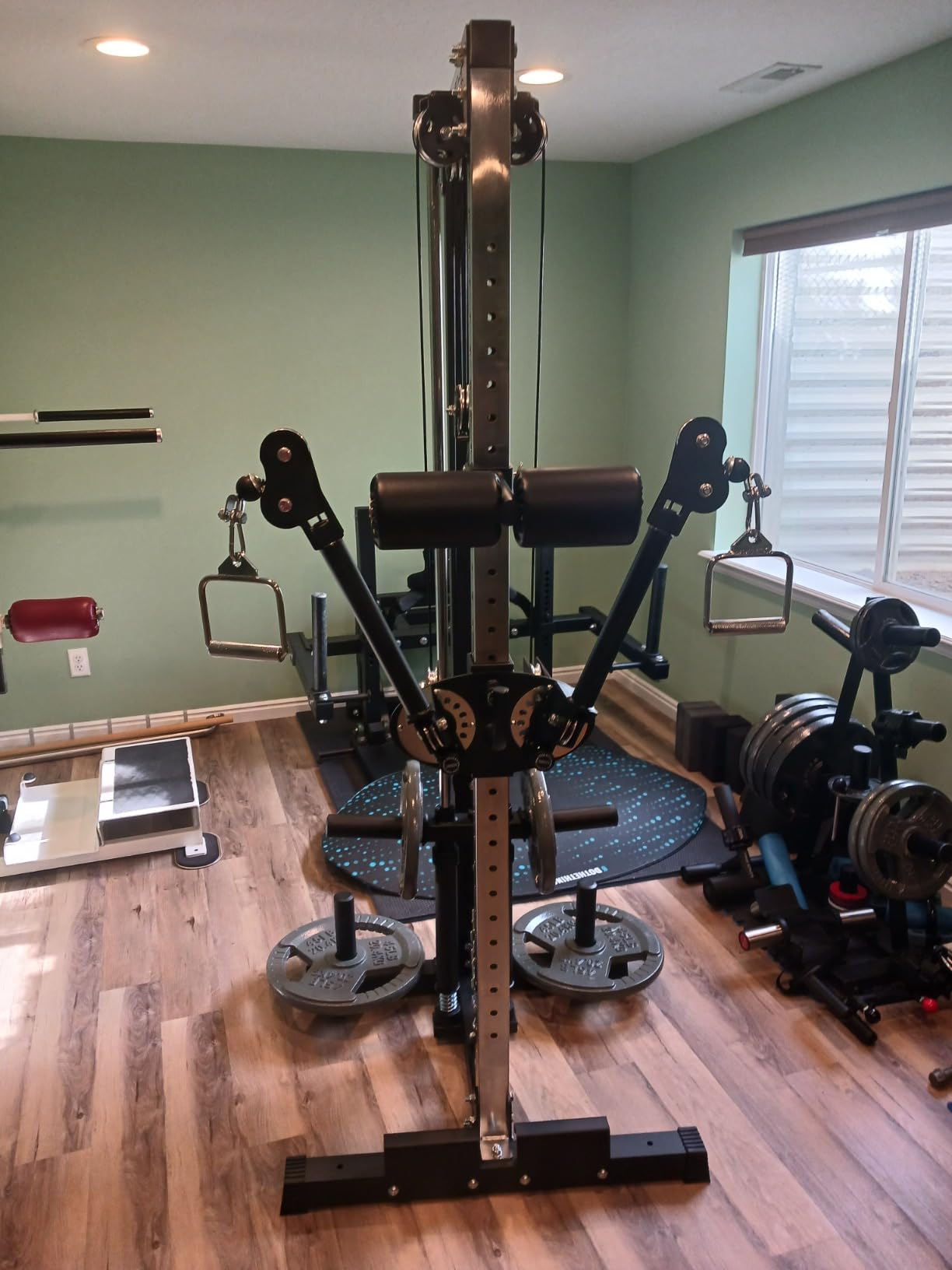 Eonfit E1 2.0 Cable Station, Cable Crossover Machine with Pulley System, Wall Mount & Free Standing Dual Swivel Arms Cable Machine with Removable Footplate for Garage Home Gym customer photo 1