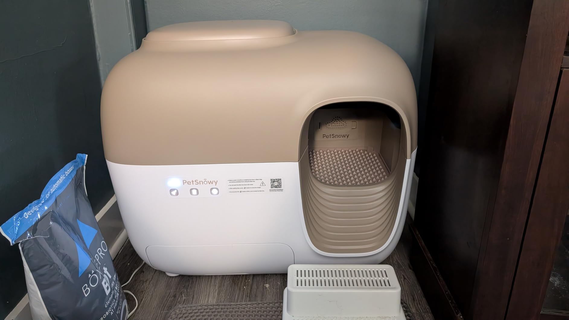 PetSnowy Self-Cleaning Automatic Cat Litter Box with Odor Control TiO2 System, Robot Litter Box with Auto-Packing, App Control, Large Cats & Multiple Cats (2026 Premium Version) customer photo 2