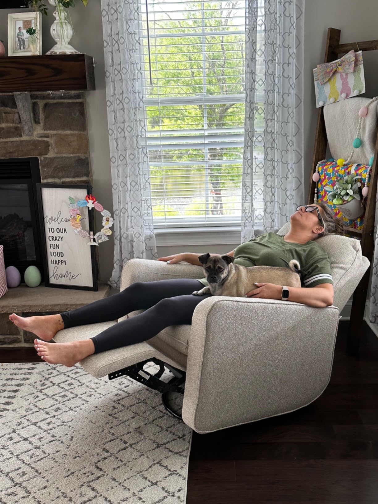 Graco Teddi Nursery Power Recliner Swivel Glider, Ivory Boucle | Electronic Power Recline, OEKO-TEX 100 Certified, USB-A & USB-C Charger, Premium Cushioning & Comfort, Glider Rocking Chair customer photo 1
