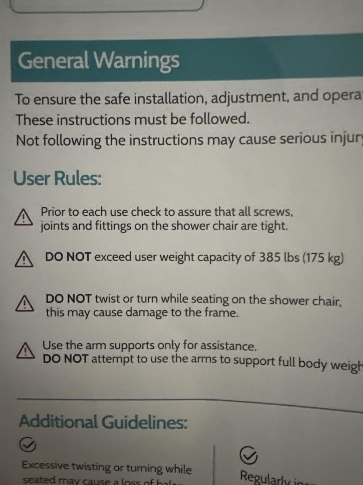 VFAUOSIT Shower Chair with Removable Arms and Back, 550 lb Adjustable Seat | Dual X-Brace Support, Non-Slip Feet, 12 Quick-Drain Holes, Tool-Free Assembly, Wide EVA Cushion, Rust-Resistant Frame customer photo 1